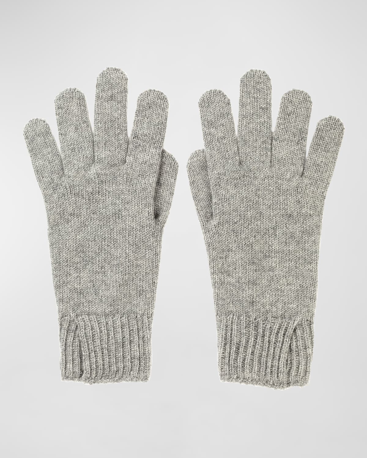 Johnstons Of Elgin Grey Split Cuff Cashmere Gloves In Sfa Light Grey