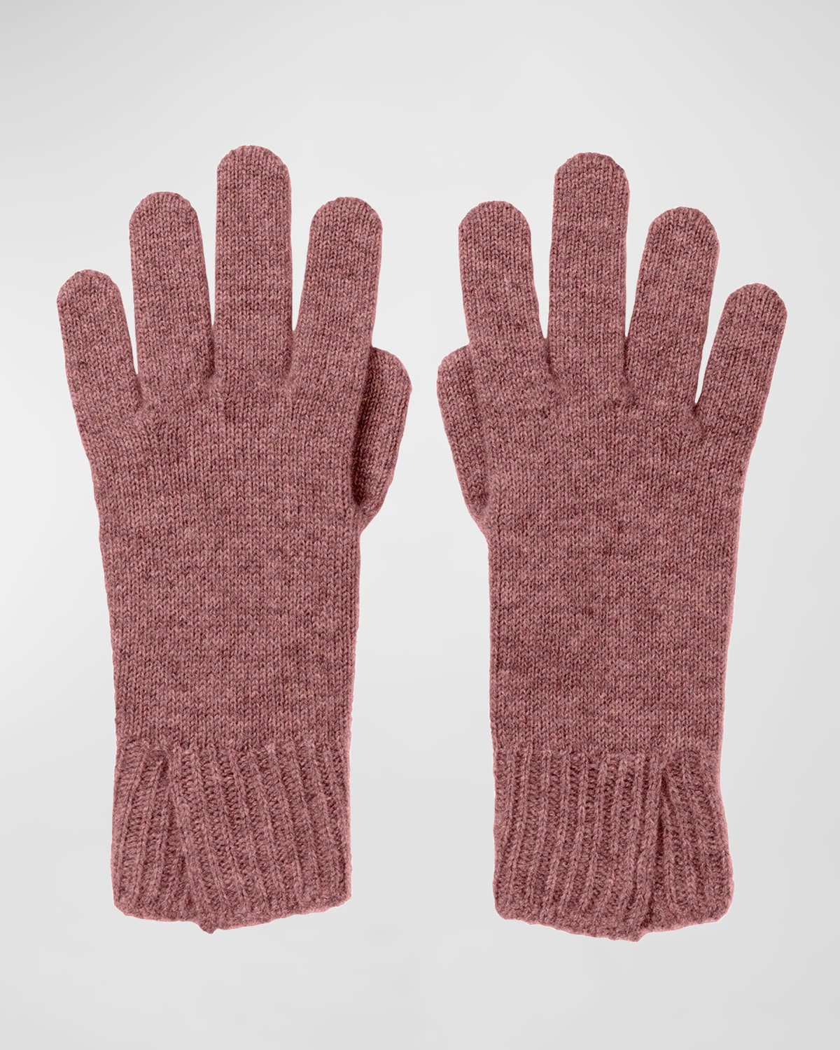 Johnstons Of Elgin Pink Split Cuff Cashmere Gloves In Heather