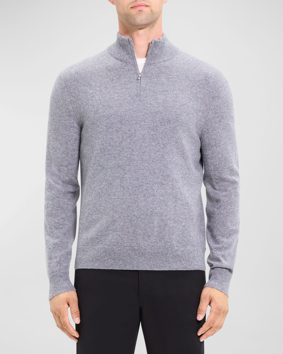 Shop Theory Men's Hilles Quarterzip In Cashmere In Drby Hthr
