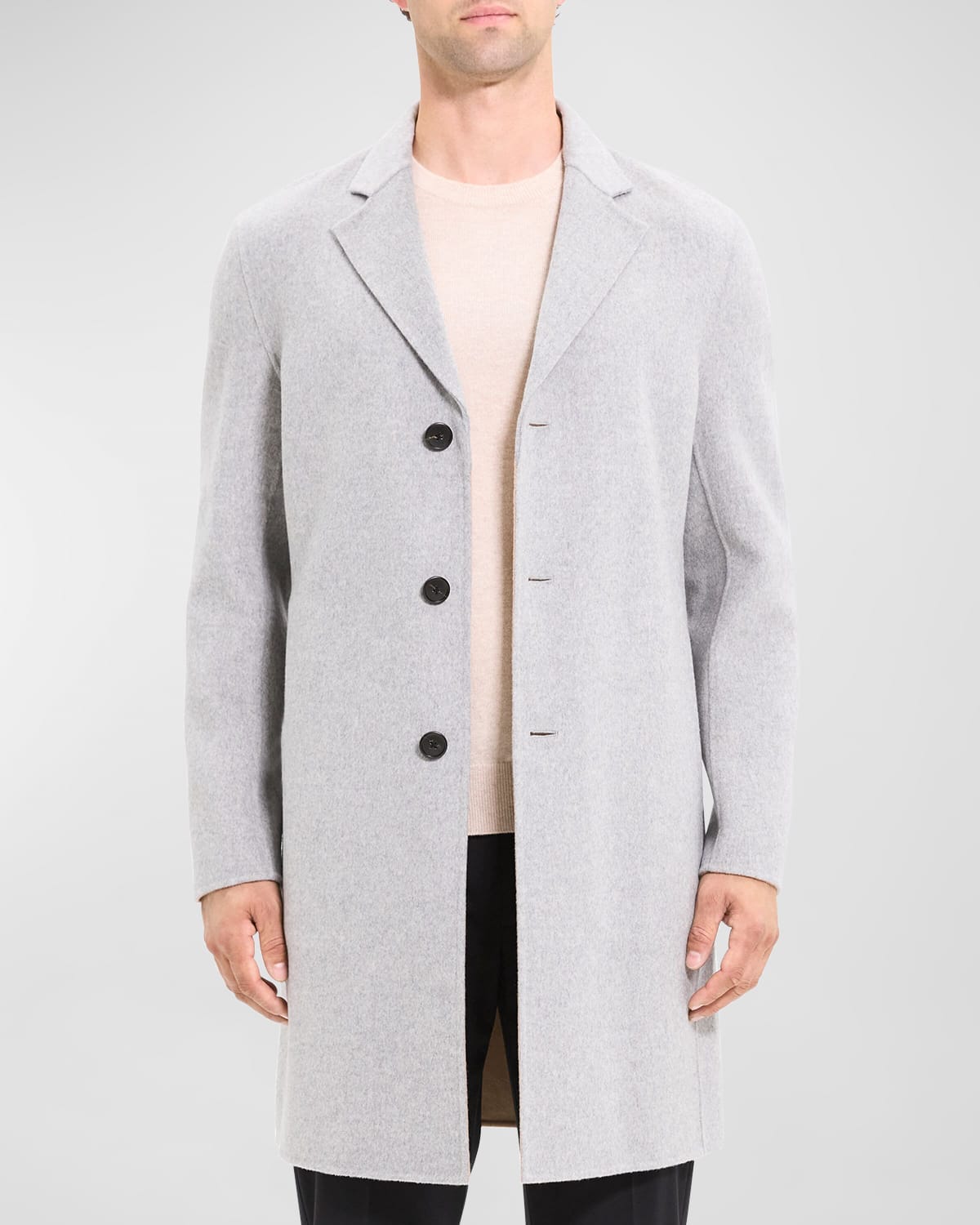 THEORY MEN'S NEW DIVIDE WOOL-CASHMERE TOPCOAT