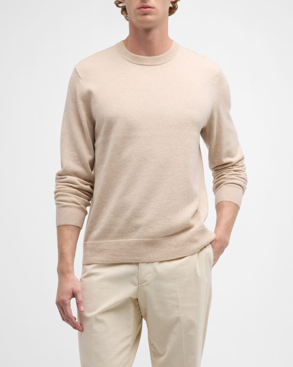 Shop Theory Men's Hilles Sweater In Cashmere In Wheat