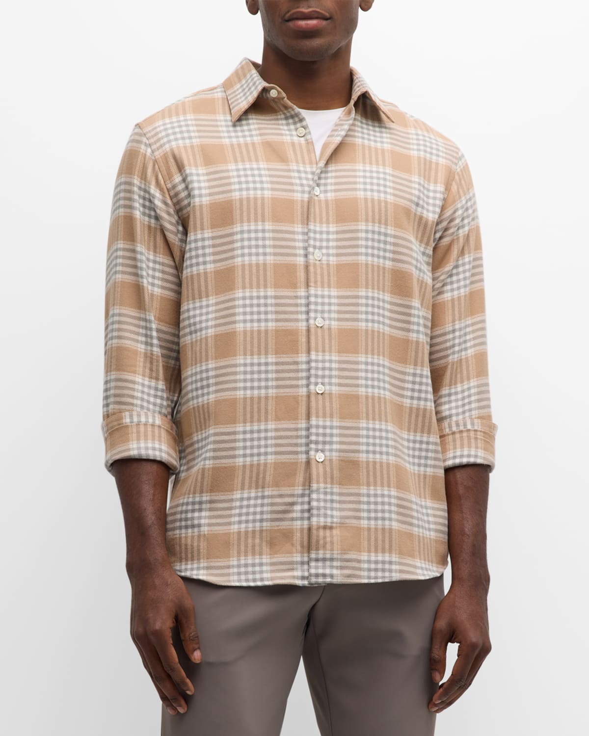 Shop Theory Men's Irving Check Sport Shirt In Plmno Mult