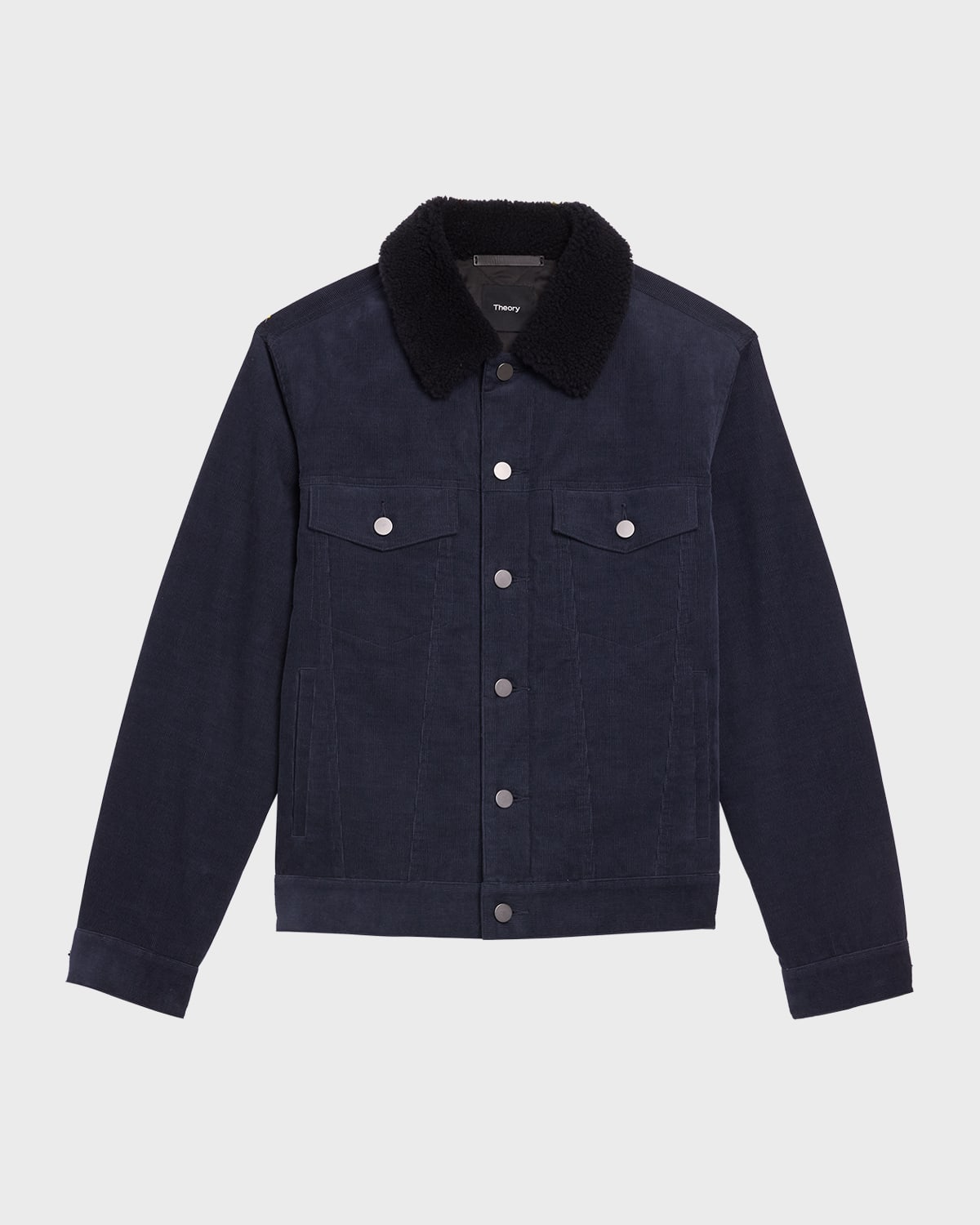 Theory Neil Trucker Jacket In Stretch Cord In Baltic