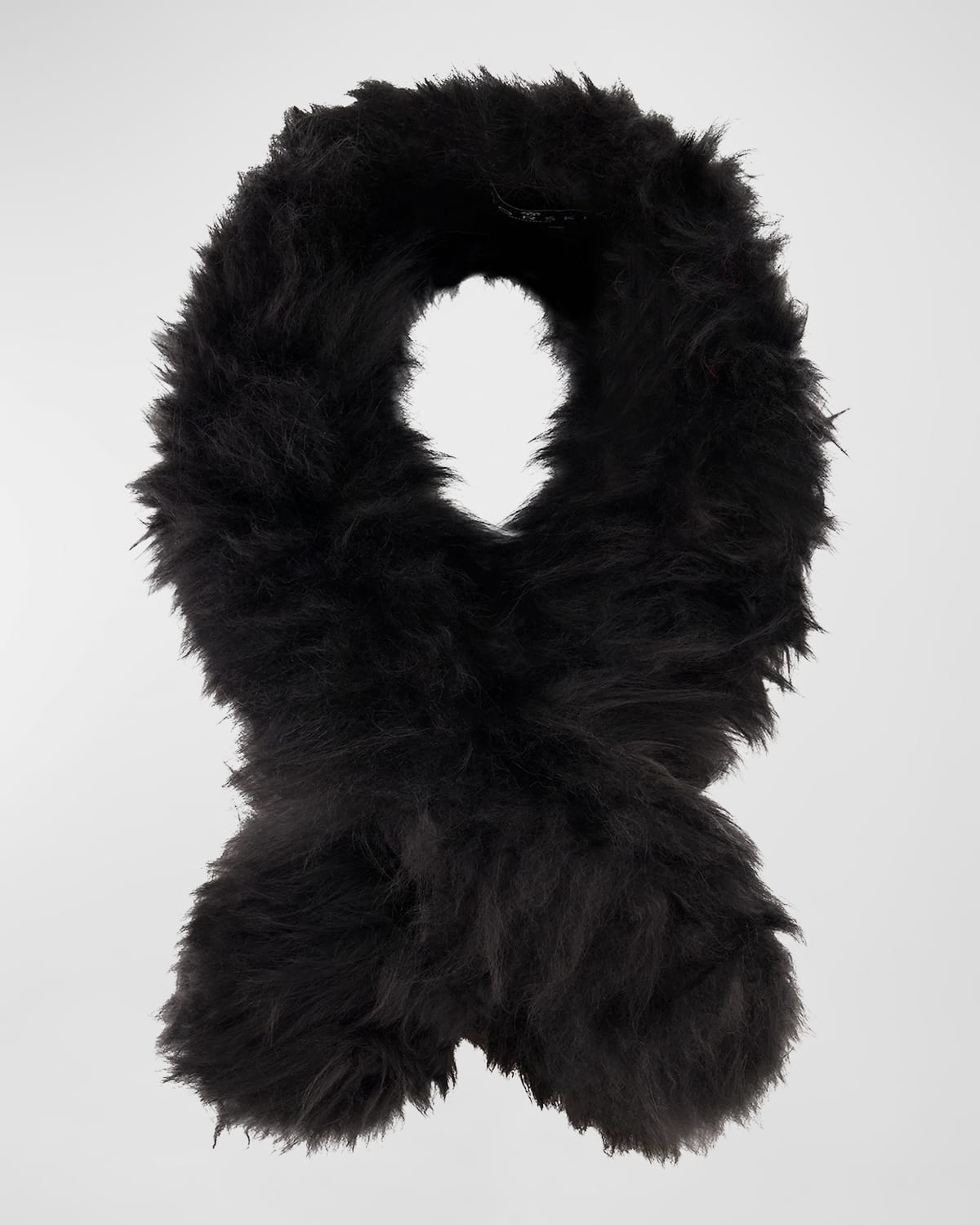 Gorski Cashmere Goat Pull-through Scarf In Black