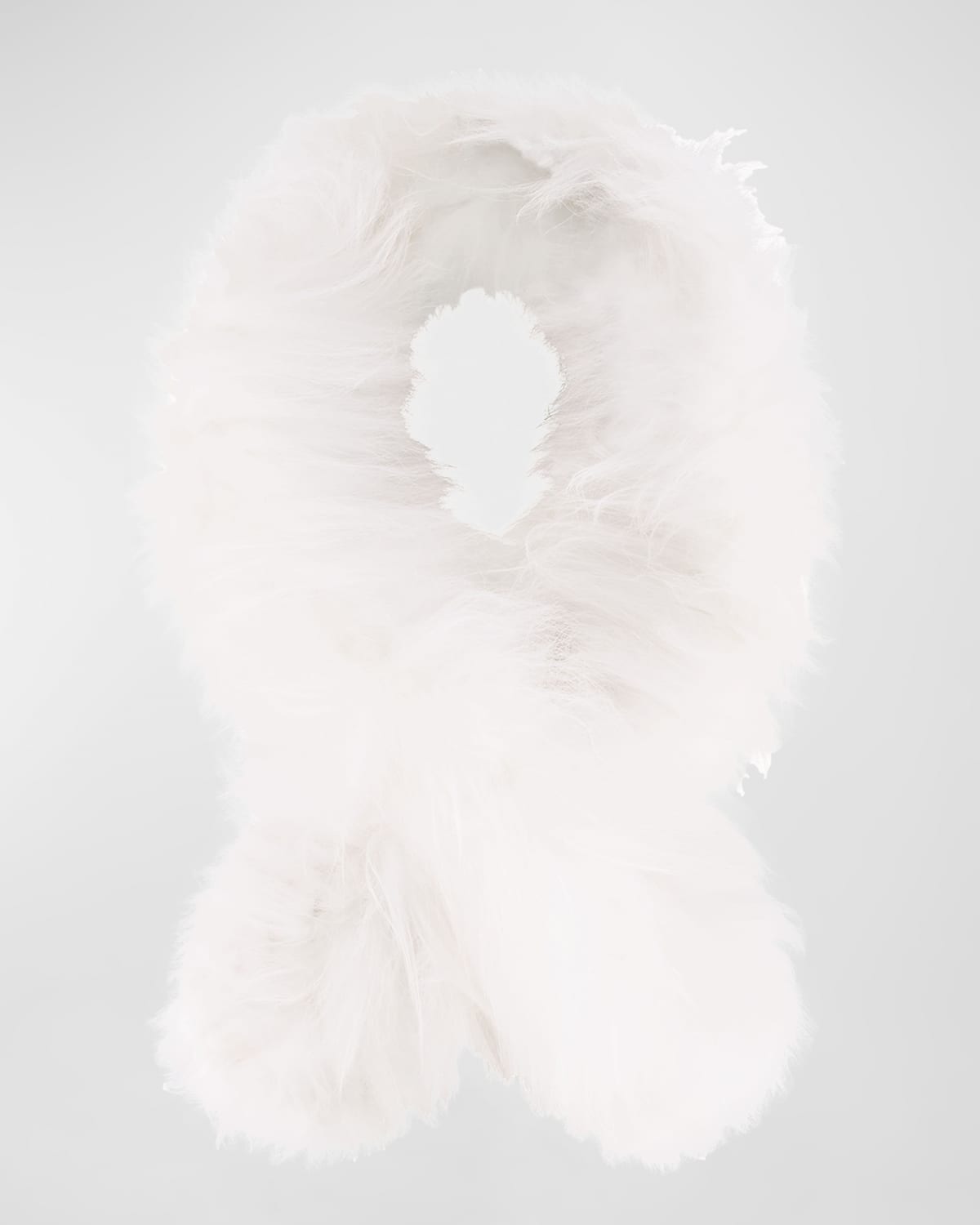 Gorski Cashmere Goat Pull-through Scarf In White