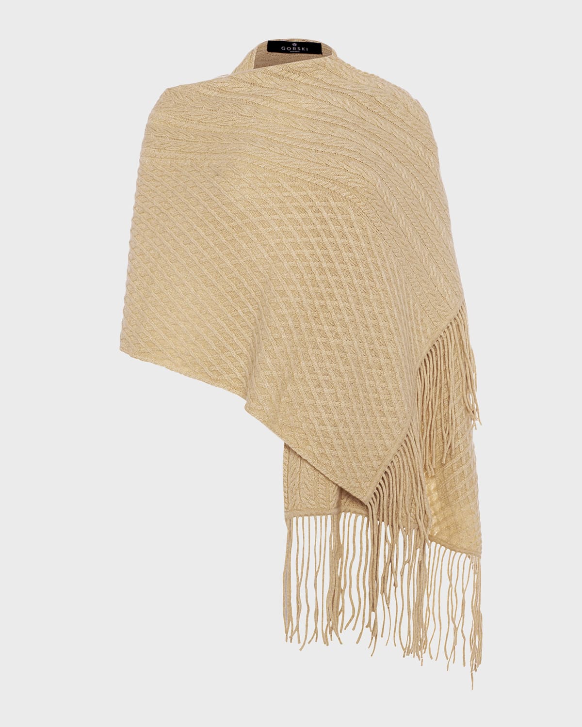 Gorski Knit Cashmere Scarf In Camel