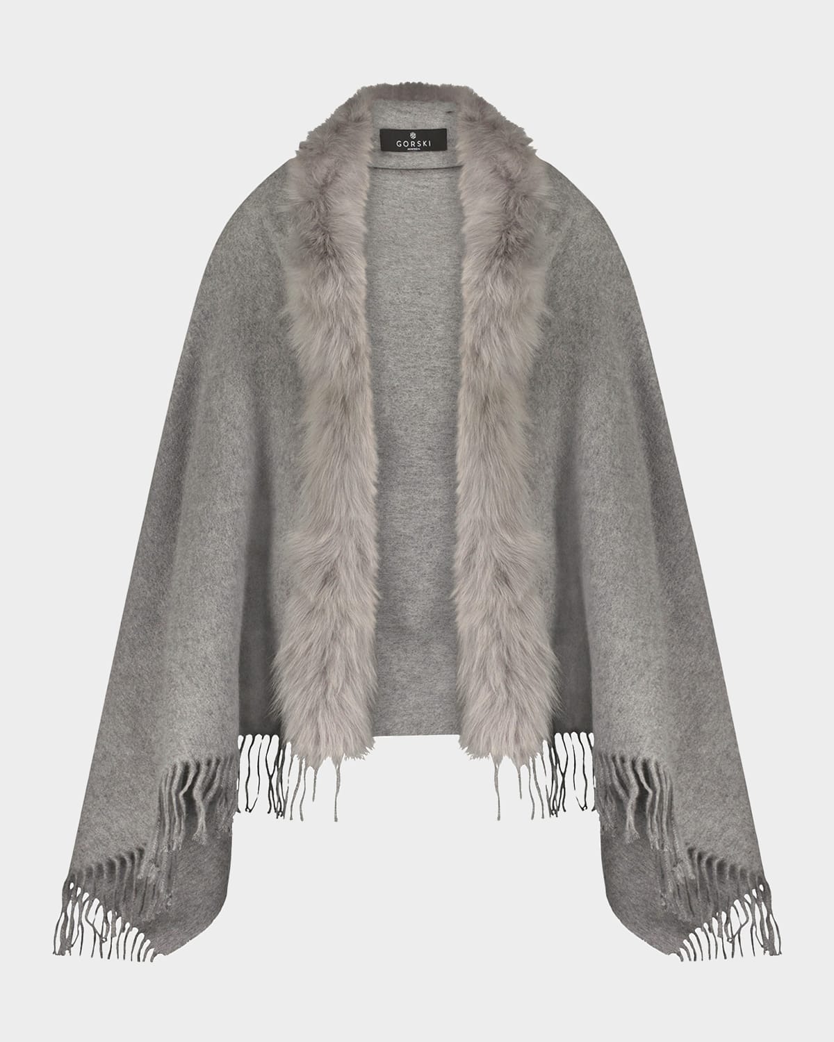 Gorski Cashmere & Toscana Lamb Stole In Gray