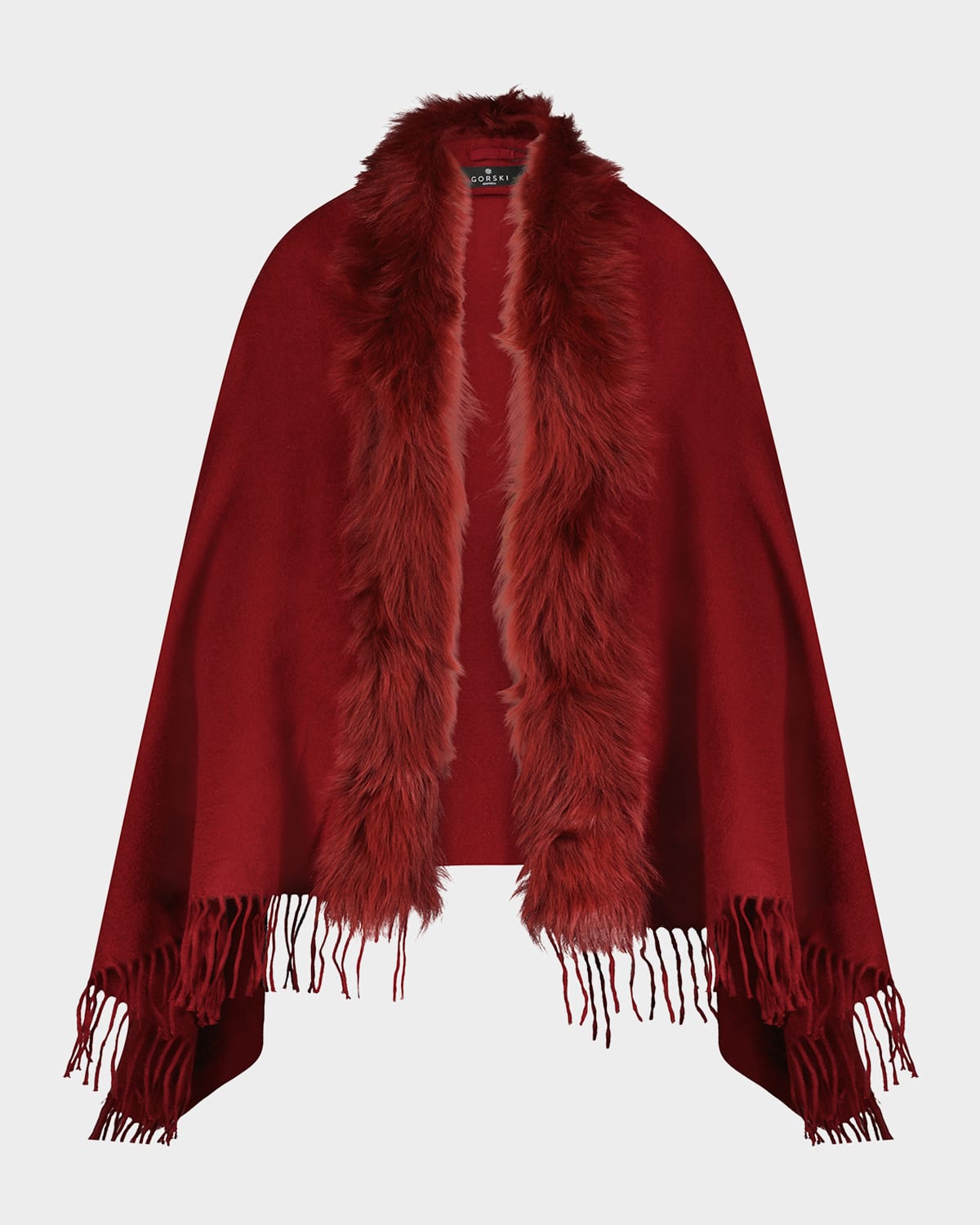 Gorski Cashmere & Toscana Lamb Stole In Red