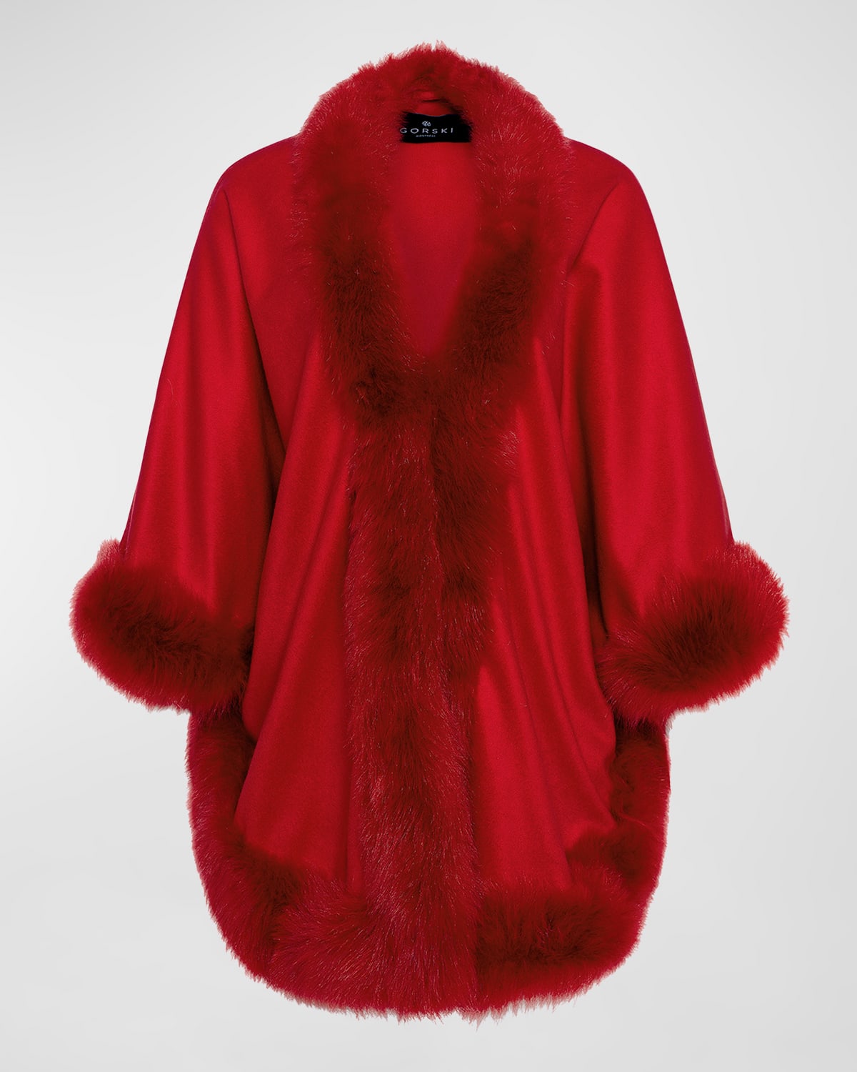 Cashmere Capelet with Lamb Shearling Trim