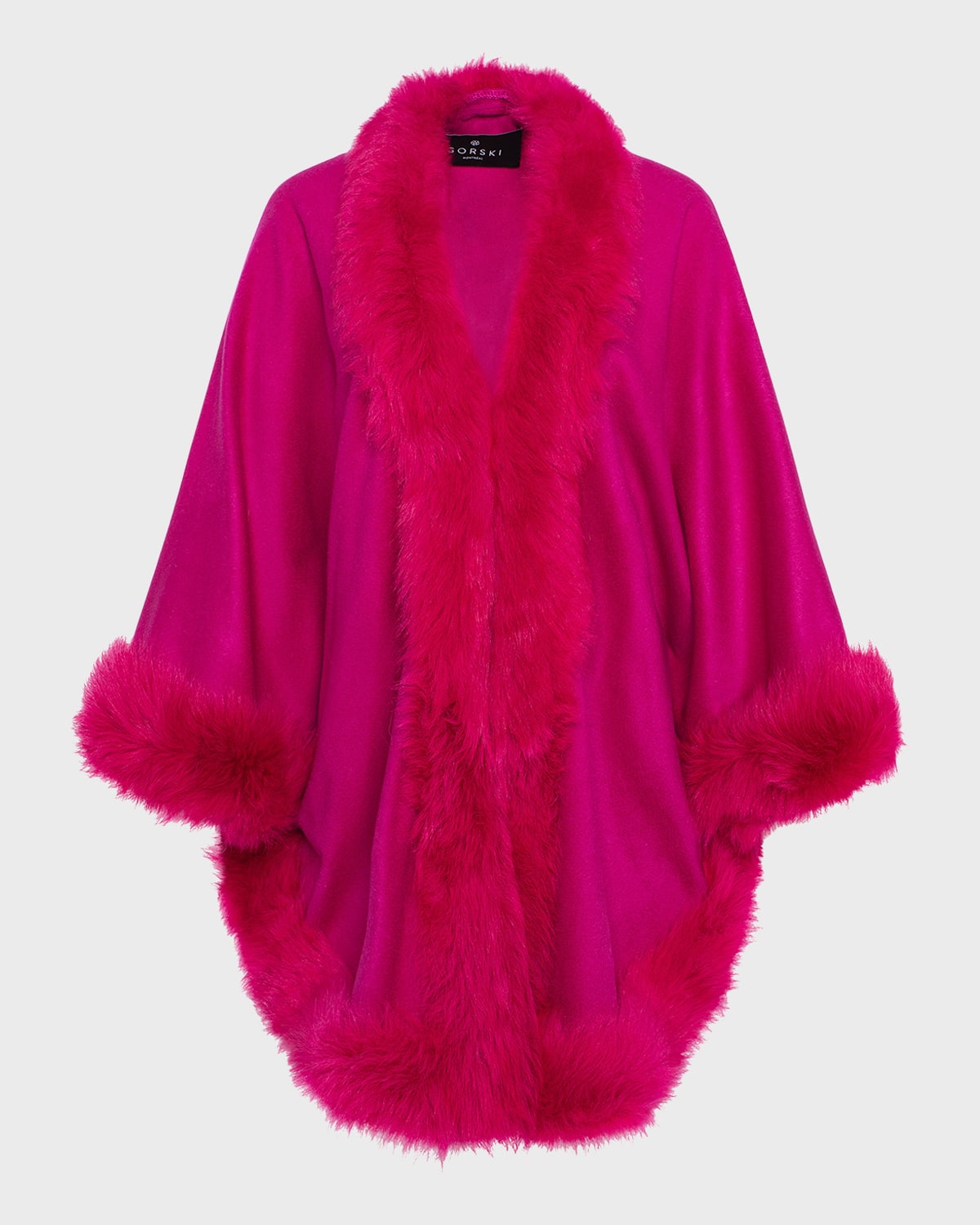 Cashmere Capelet with Lamb Shearling Trim
