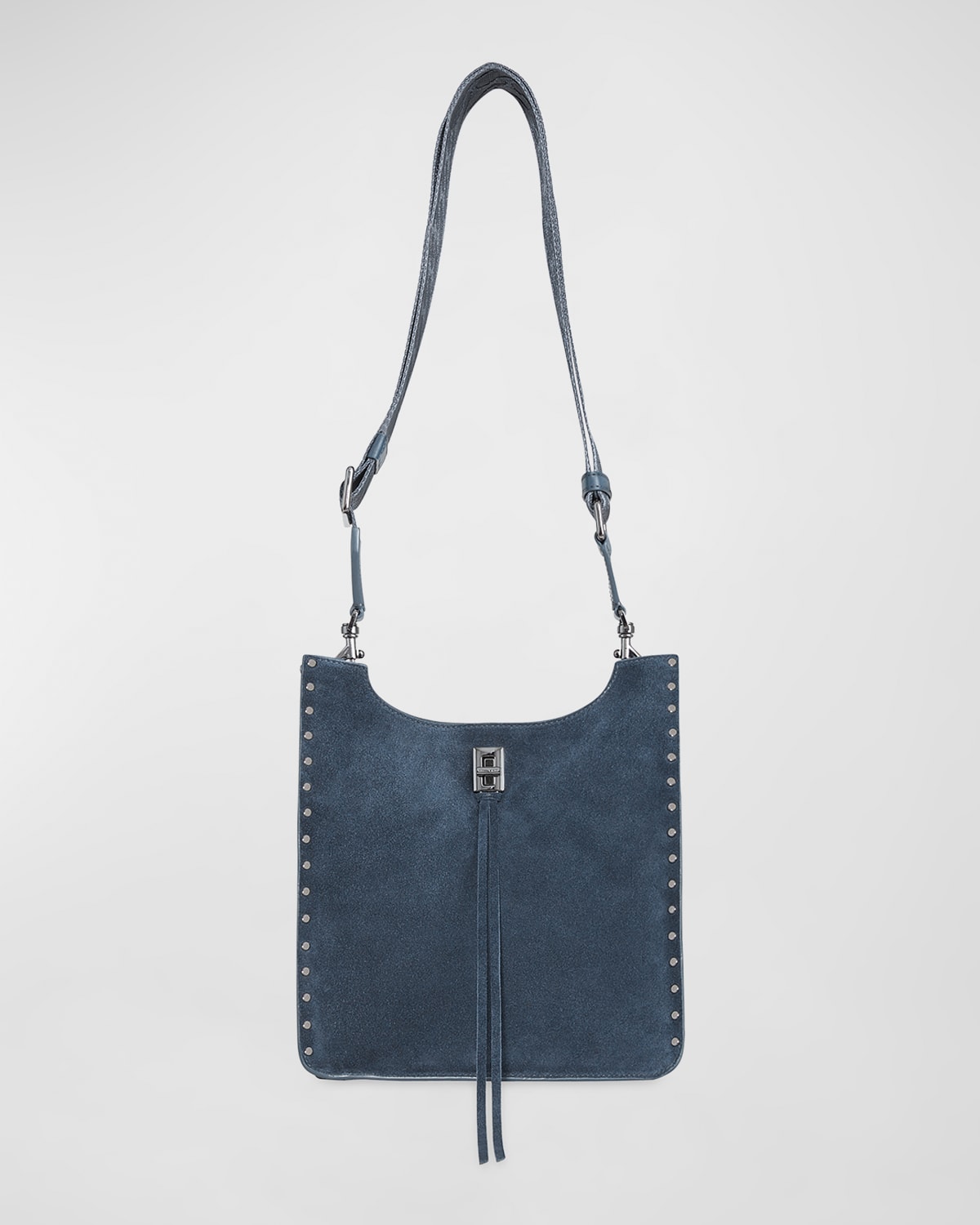 Rebecca Minkoff Darren Studded Suede Shoulder Bag In Elemental