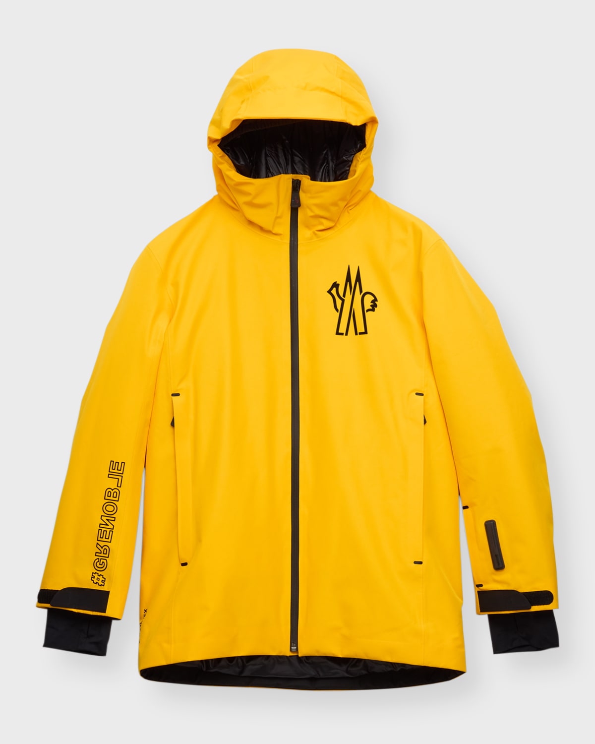 Shop Moncler Boy's Moriond Logo-print Ski Jacket In Yellow