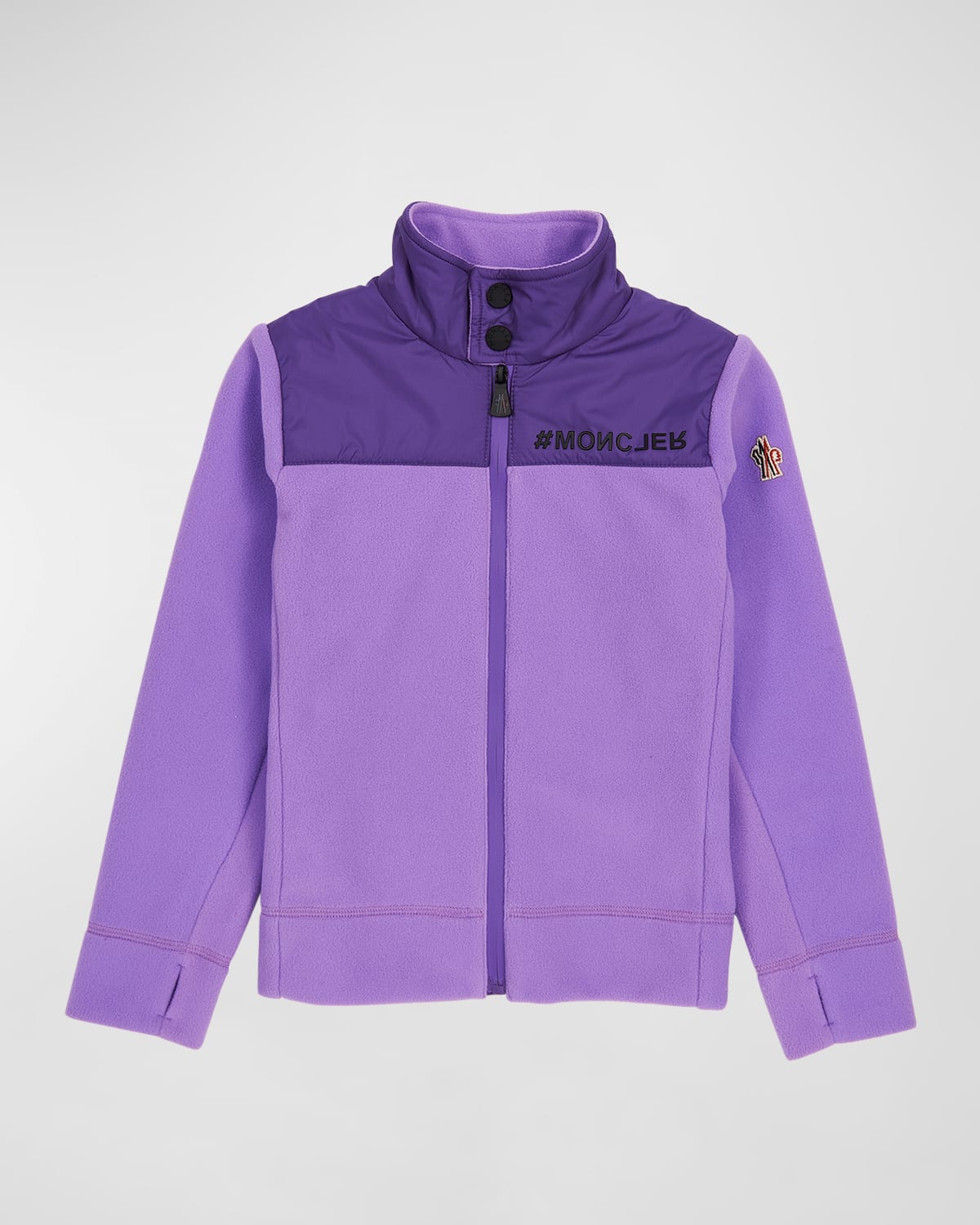 Moncler Grenoble Kids' Girl's Grenoble Embroidered Logo-print Jacket In Purple
