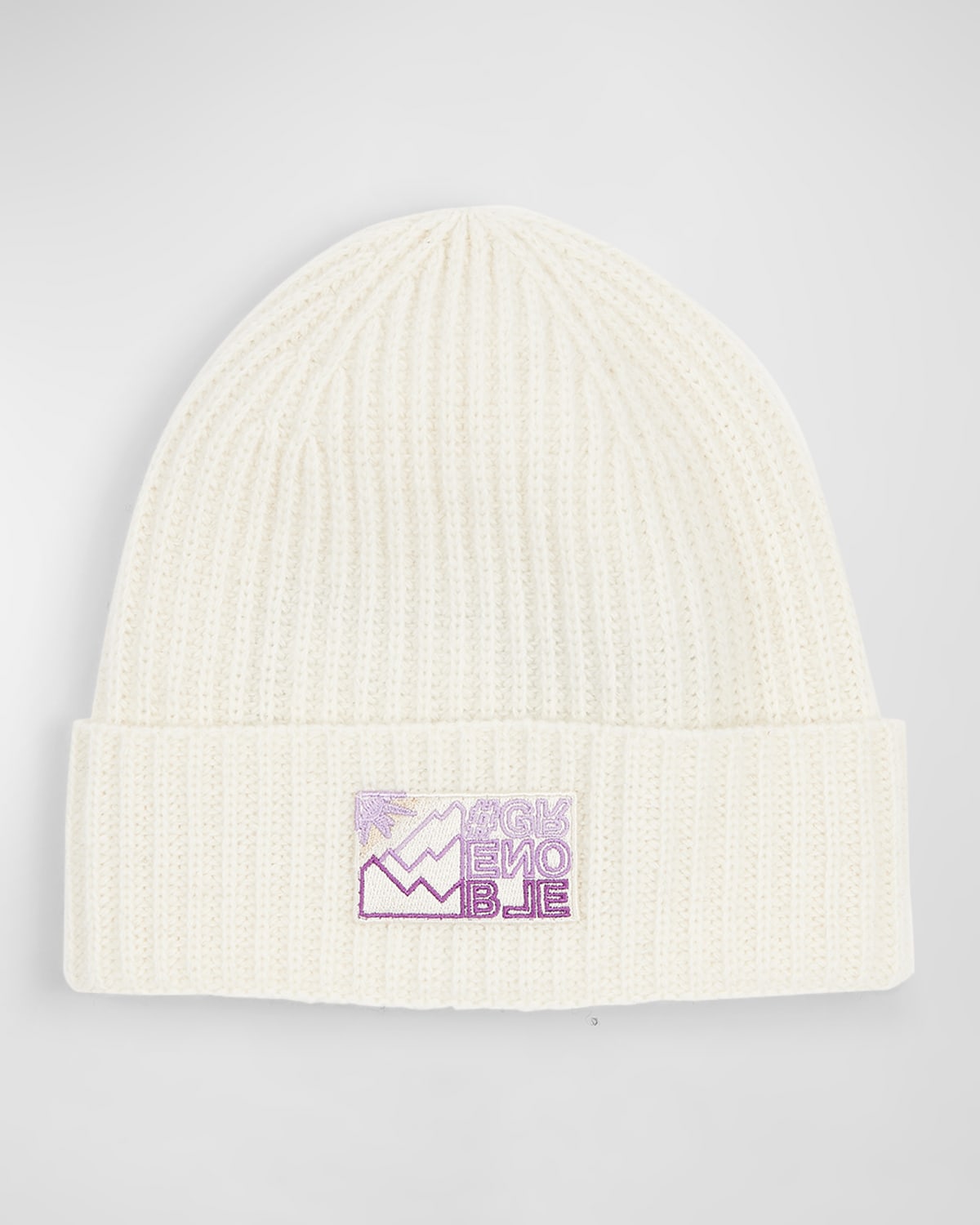 Moncler Grenoble Kid's Rib-knit Wool Logo-patch Beanie In White