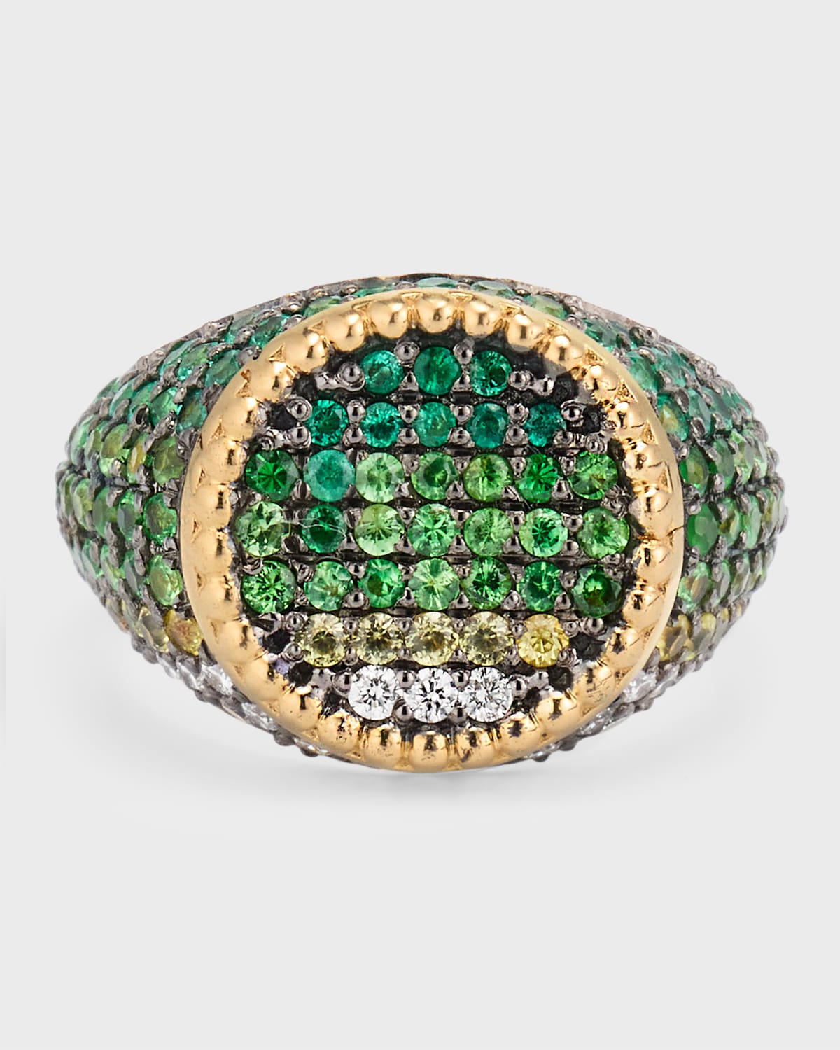 L'atelier Nawbar Northern Light Emerald And Diamond Pinky Ring In Green