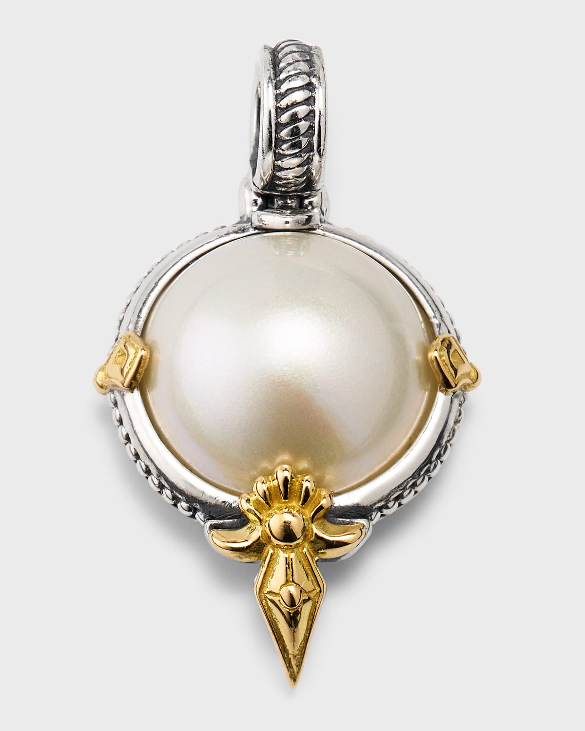 Konstantino Sterling Silver And 18k Gold Pearl Pendant In Two Tone