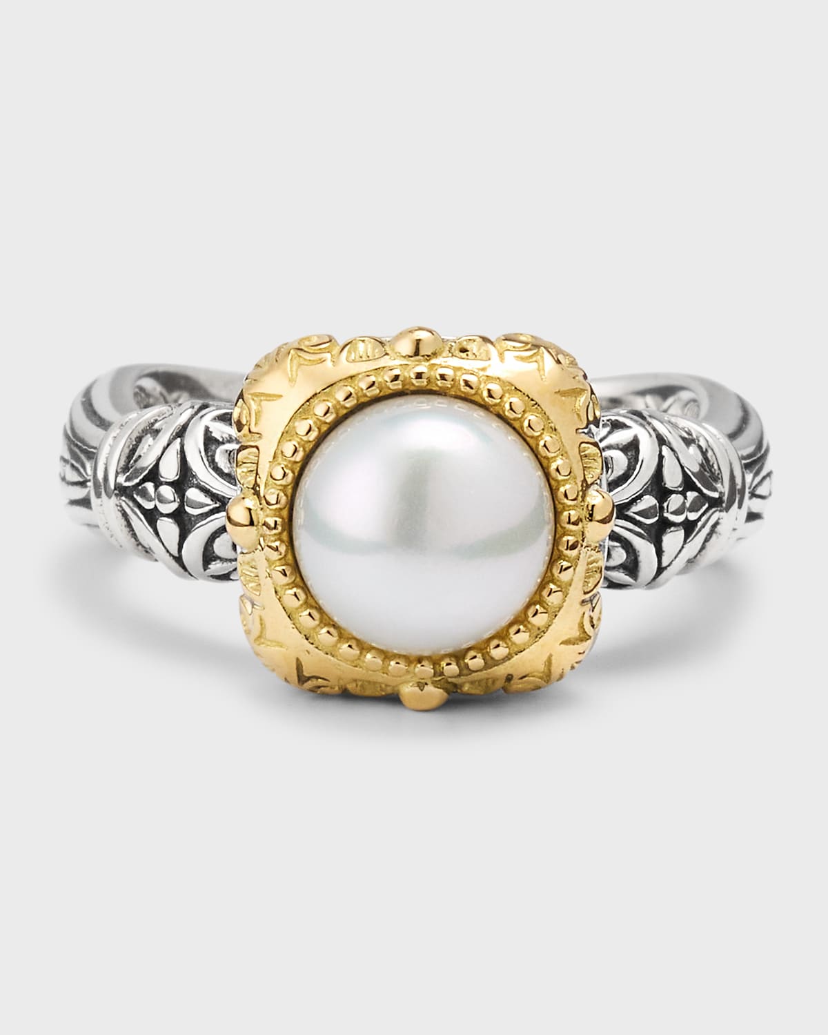 Konstantino Silver And 18k Gold Pearl Ring In Two Tone