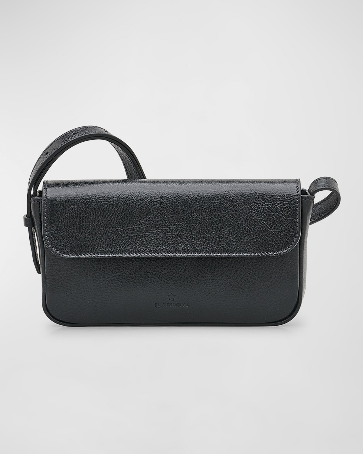 Il Bisonte Studio Flap Metallic Crossbody Bag In Black