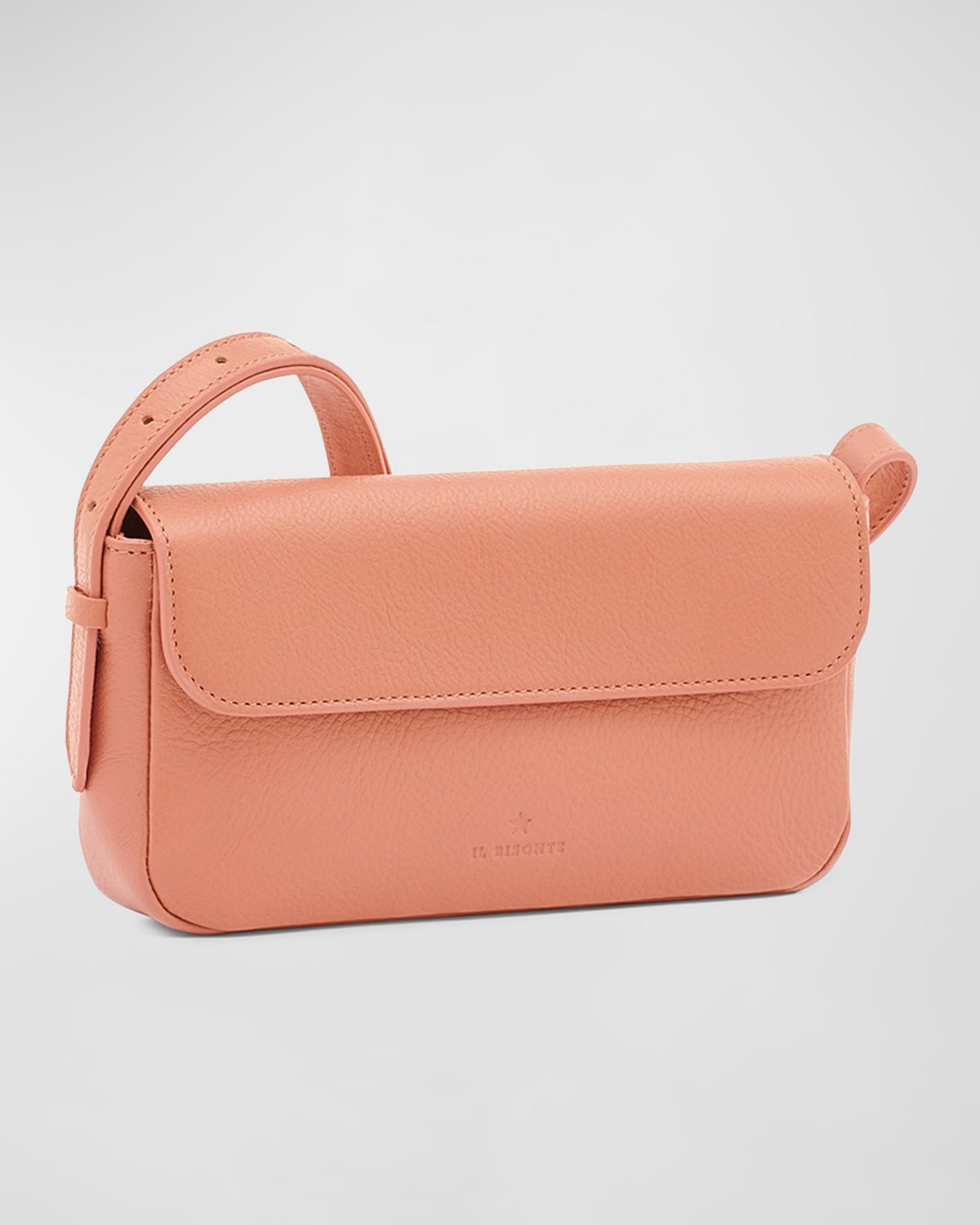 Il Bisonte Studio Flap Metallic Crossbody Bag In Pompelmo