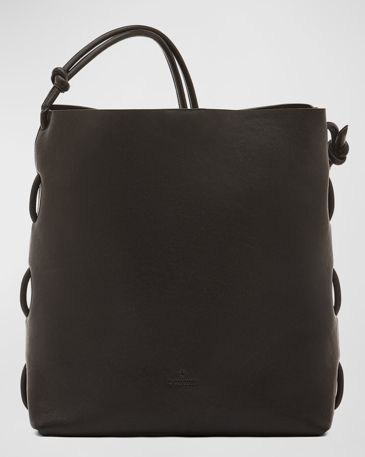 Il Bisonte Snodo Knot Leather Crossbody Bag In Black