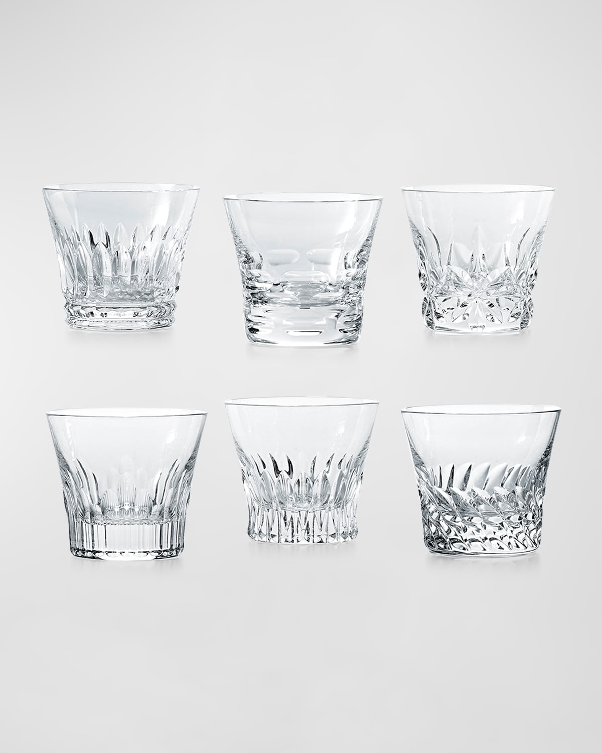 The Martha, By Baccarat Everyday Assorted Old Fashioned Tumblers, Set Of 6 In Transparent