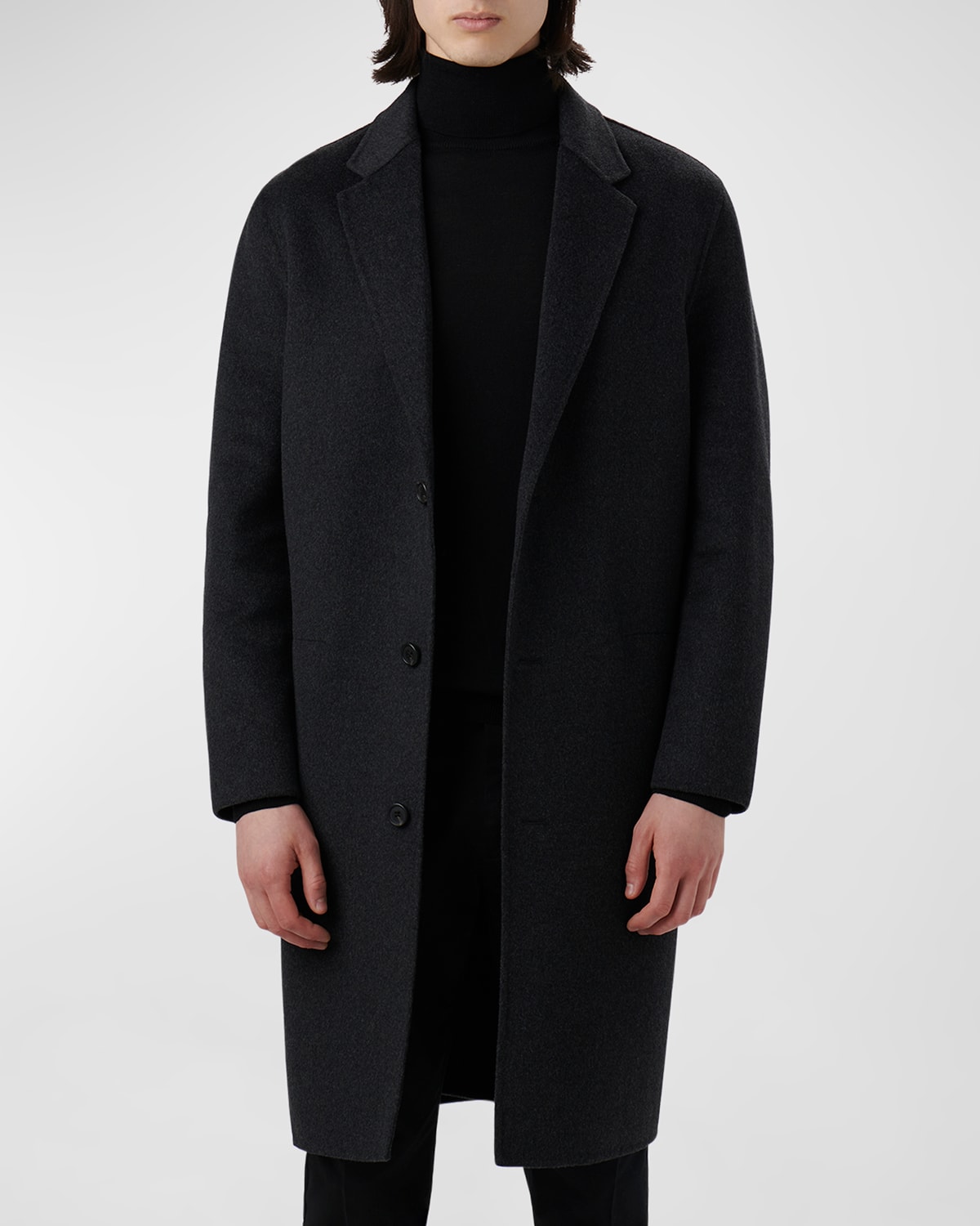 Men's 3-Button Solid Overcoat
