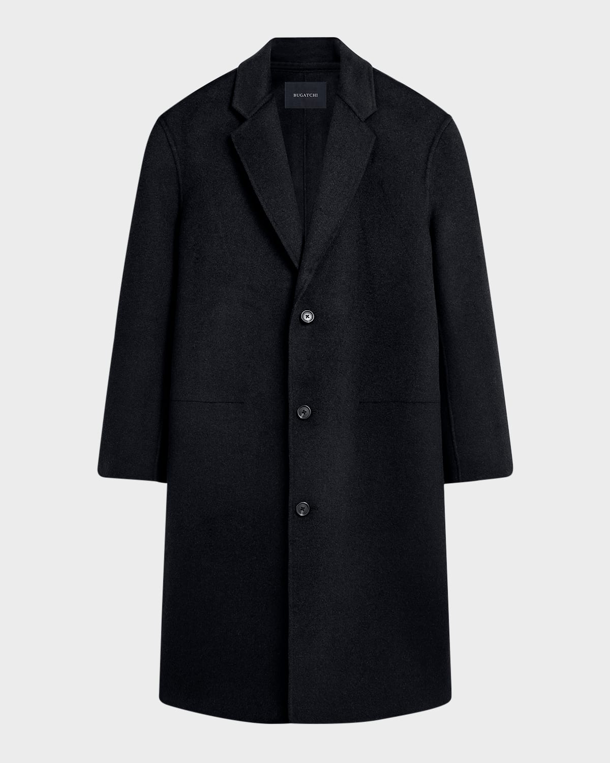 Bugatchi Tailor Fit Wool Blend Longline Coat In Anthracite
