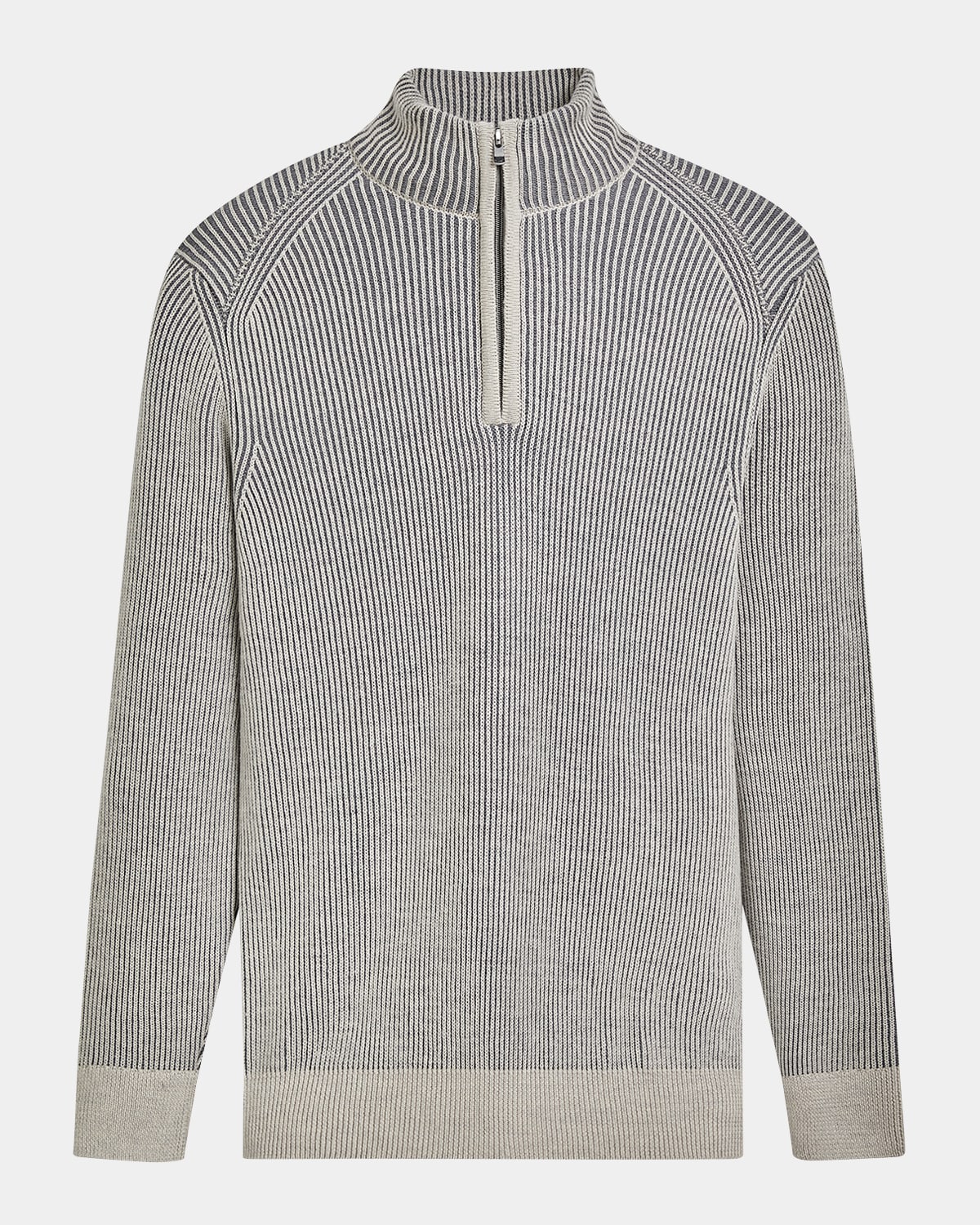 Bugatchi Quarter Zip Merino Wool Sweater In Stone