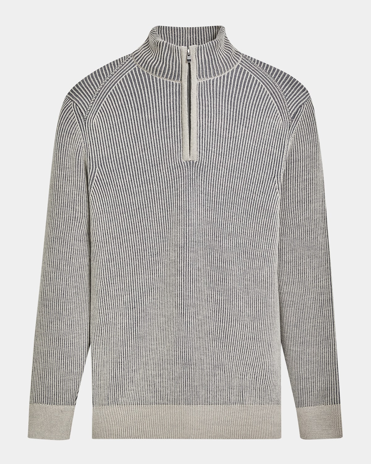 BUGATCHI MEN'S QUARTER-ZIP RIBBED SWEATER