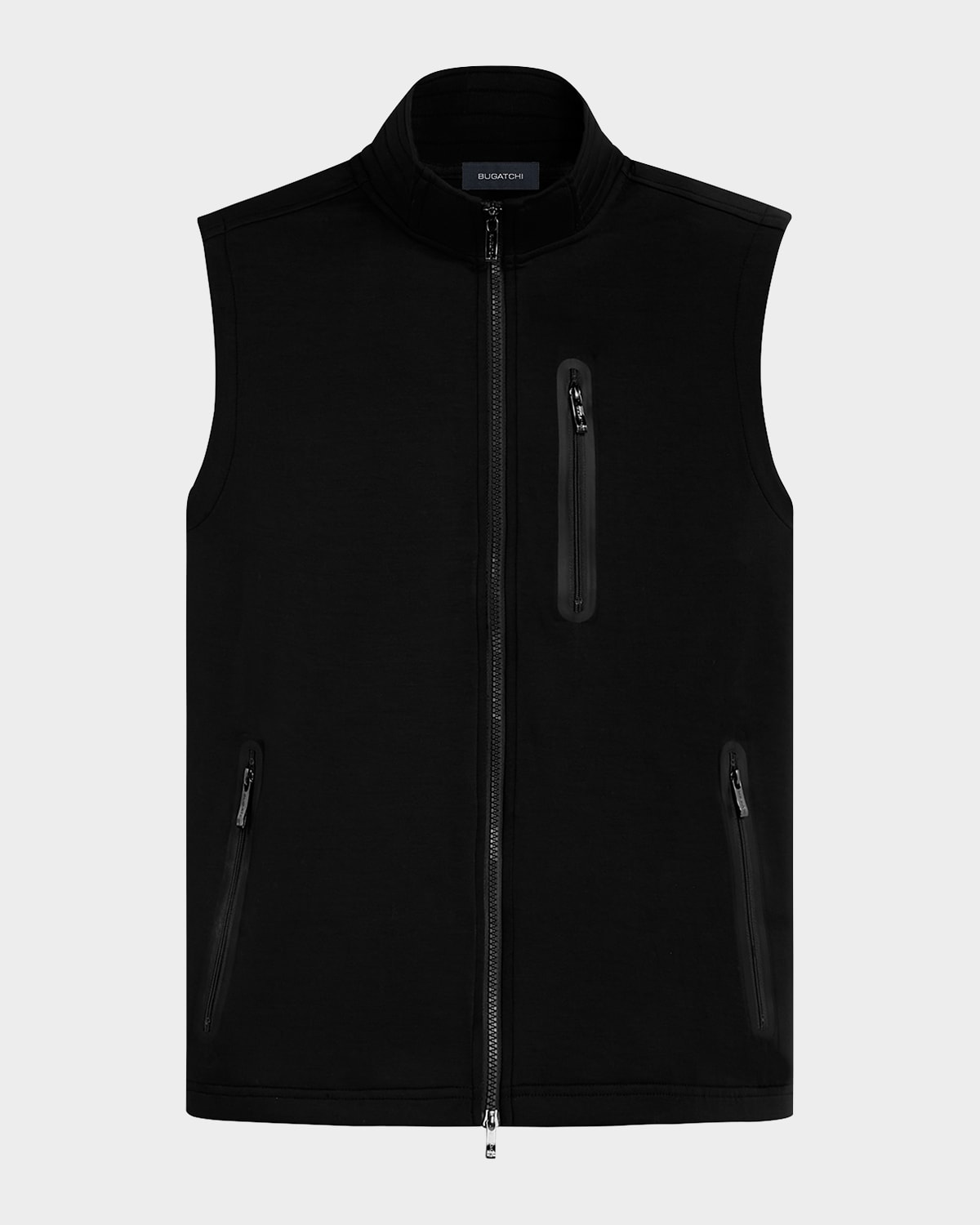 Shop Bugatchi Men's Mock-neck Knit Vest In Caviar