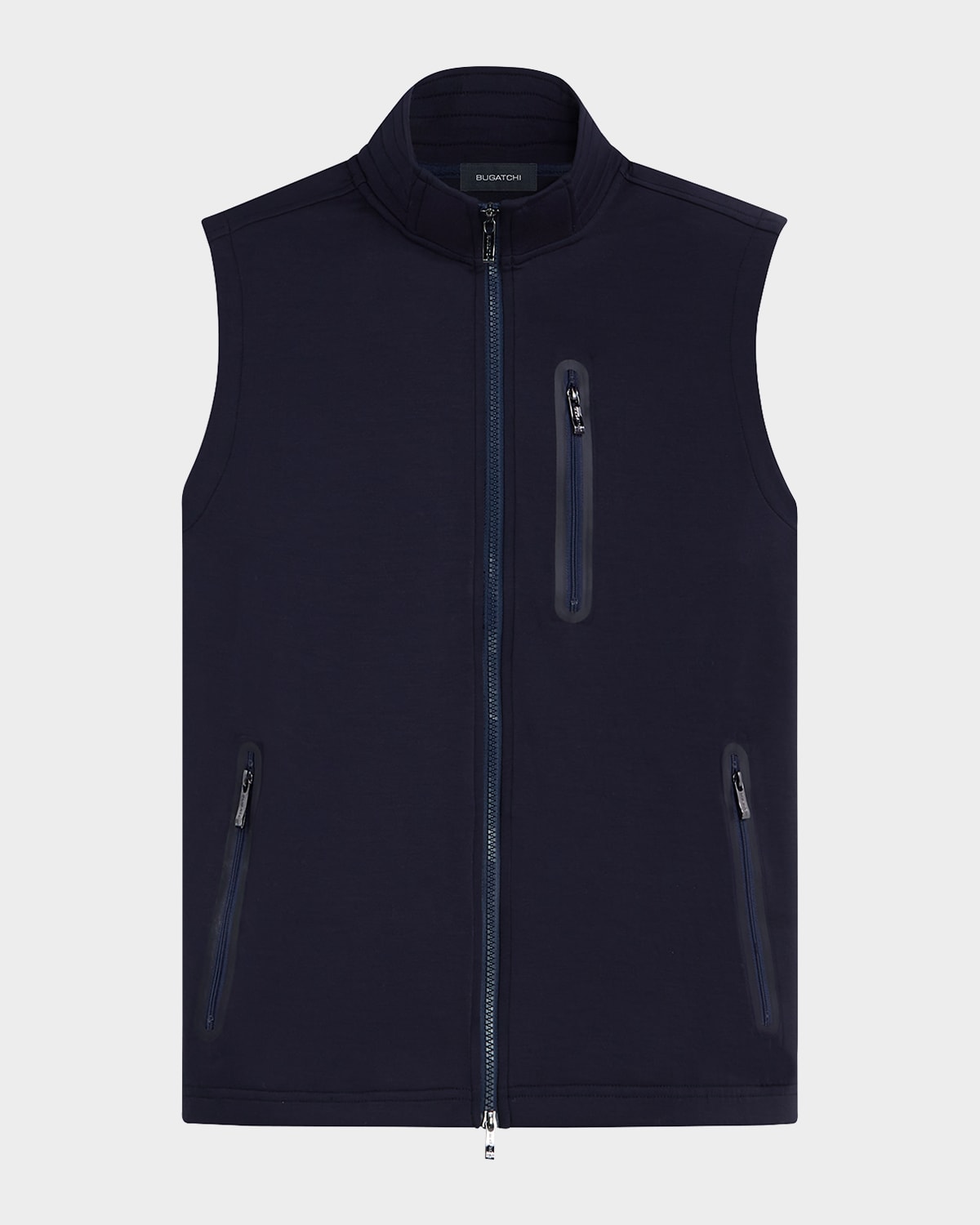 Shop Bugatchi Men's Mock-neck Knit Vest In Navy