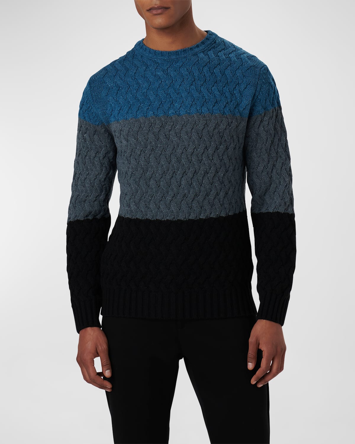 Shop Bugatchi Men's Colorblock Knit Sweater In Navy