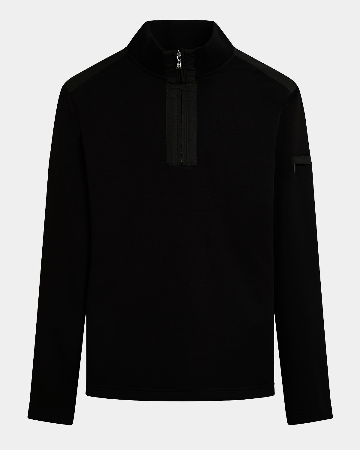 Bugatchi Men's Quarter-zip Long-sleeve Sweater In Caviar