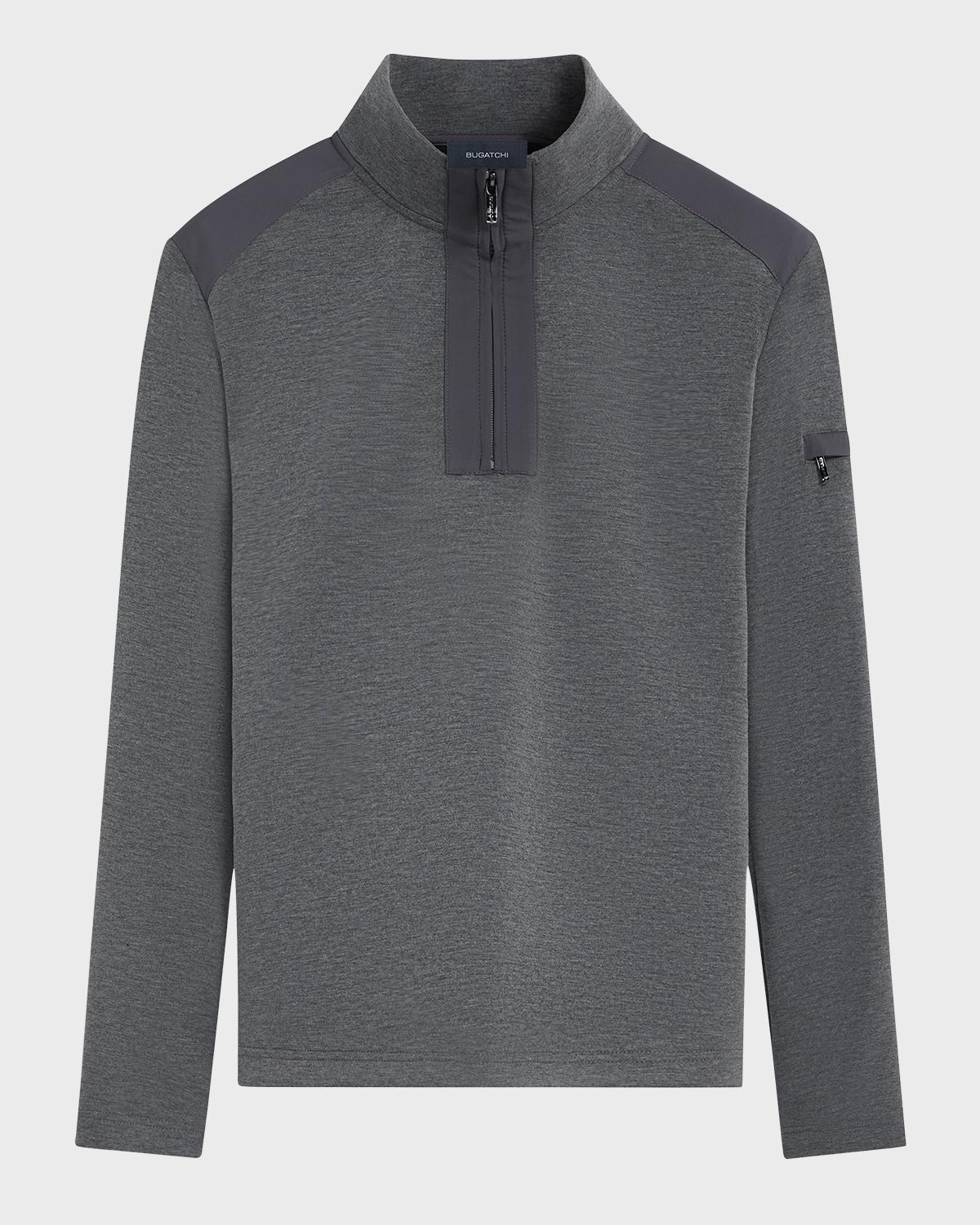 Bugatchi Men's Quarter-zip Long-sleeve Sweater In Anthracite