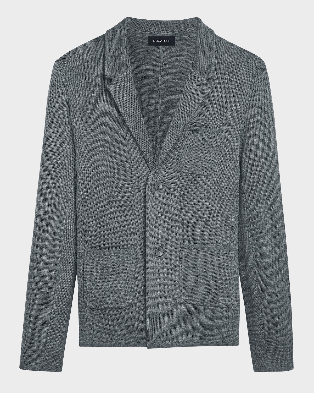 Shop Bugatchi Men's Sweater Knit Blazer In Cement