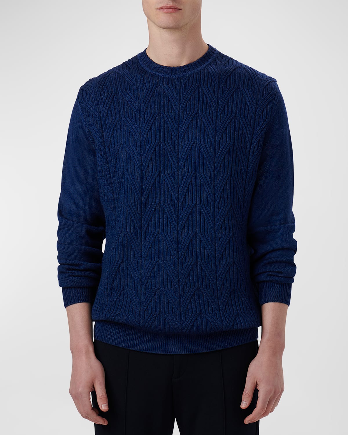 Bugatchi Men's Wool Knit Sweater In Night Blue