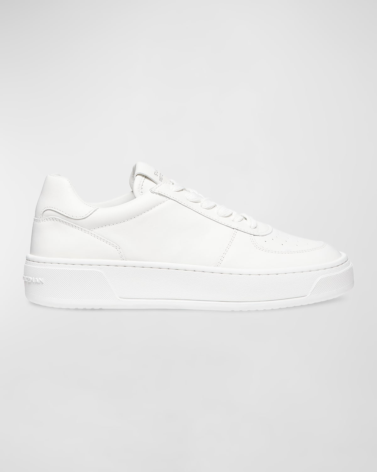 Shop Stuart Weitzman Leather Courtside Low-top Sneakers In White