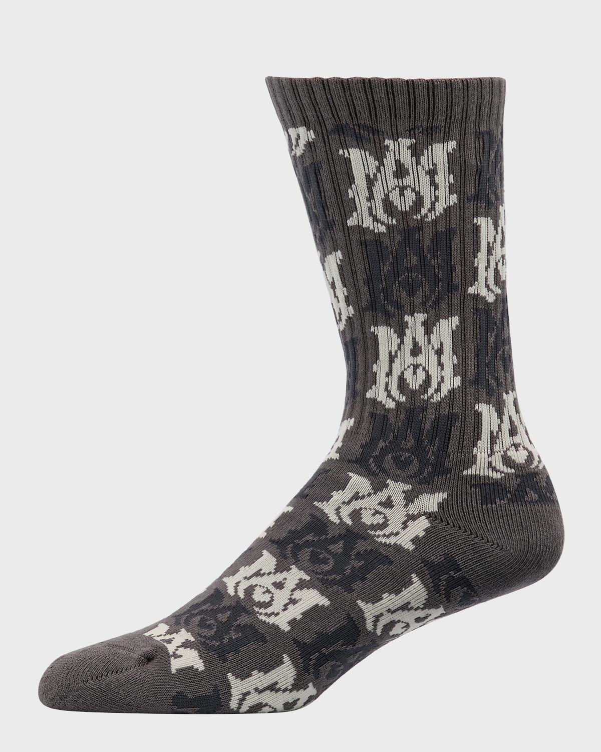 Amiri Socks With Ma Pattern In Black