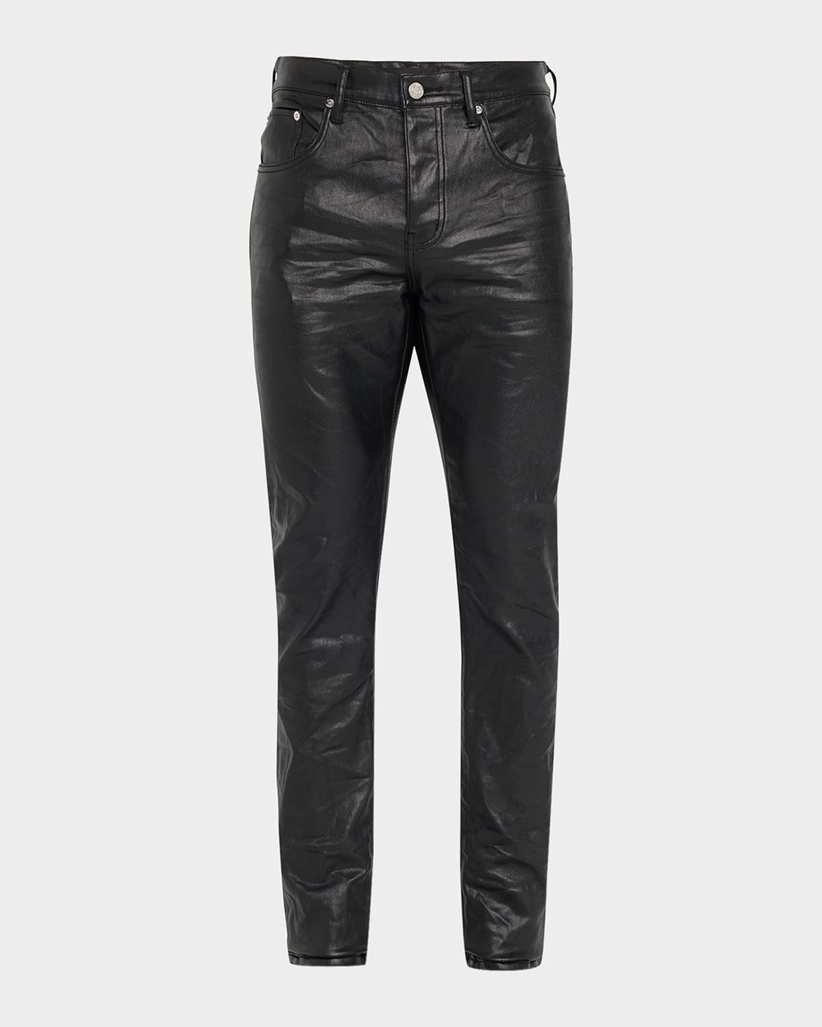 Men's Patent Film Coated Skinny Jeans