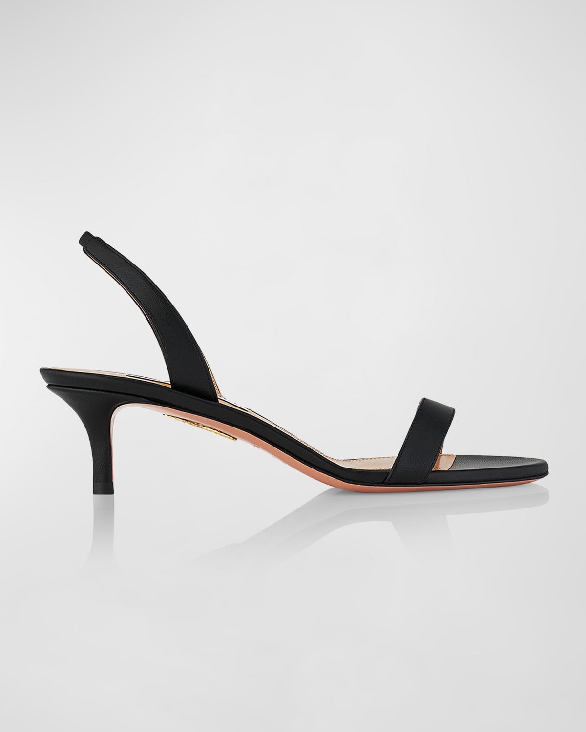 Aquazzura 50mm So Nude Leather Slingback Sandals In Black
