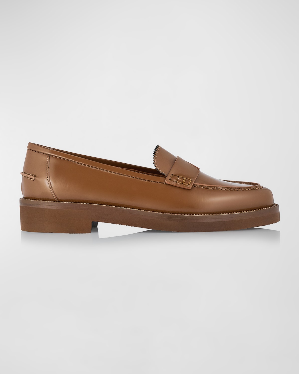 Aqua Leather Slip-On Loafers