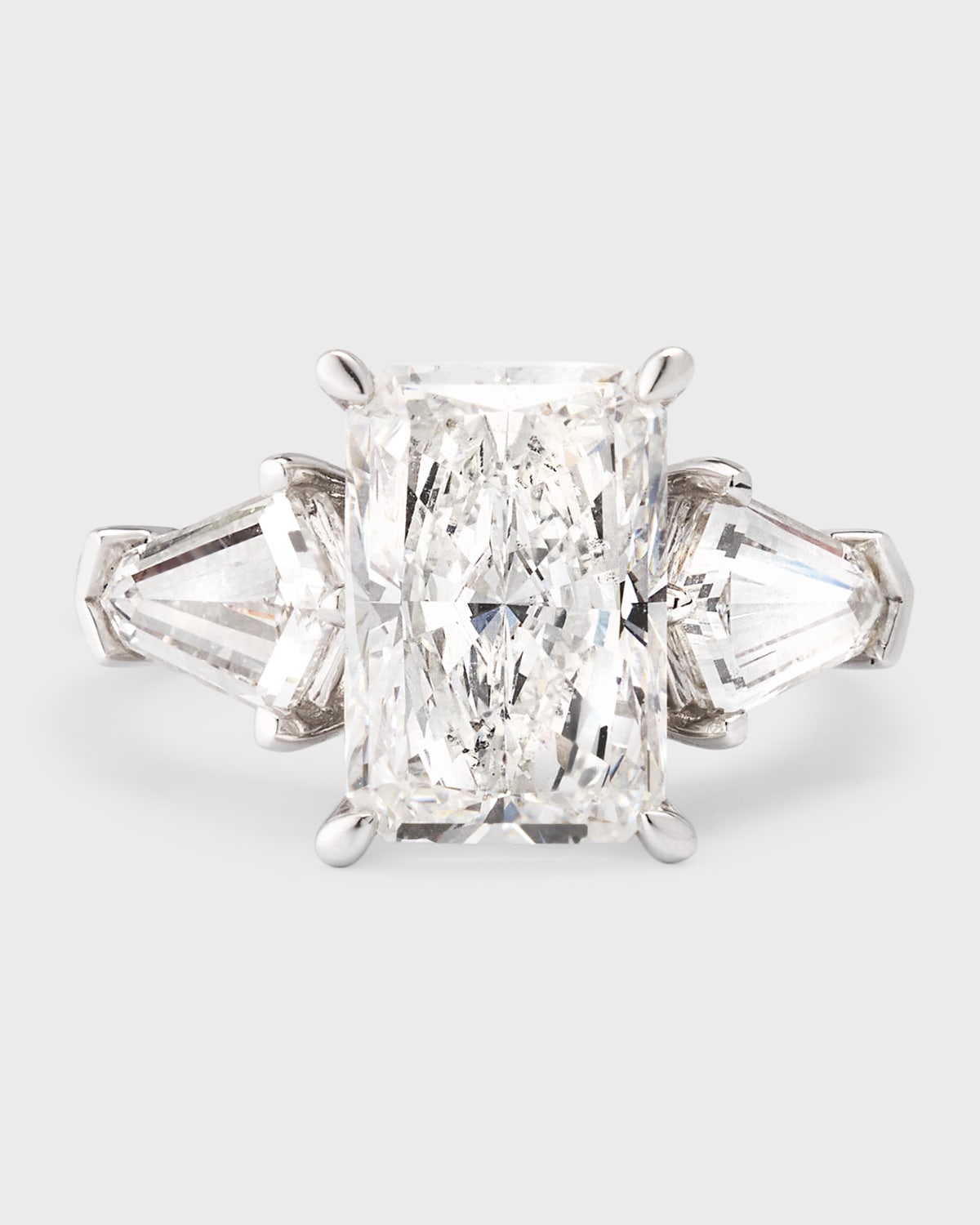 Neiman Marcus Lab Grown Diamonds Lab Grown Diamond 18k White Gold Radiant And Coffin Ring In Metallic