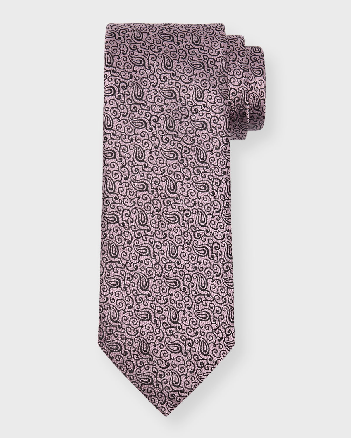Zegna Men's 100 Fili Silk Paisley Jacquard Tie In Medium Pink