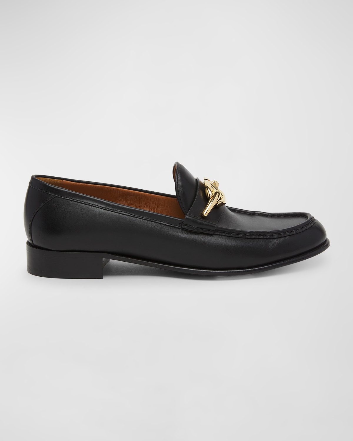 Valentino Garavani Gate Vlogo Leather Loafers In Black