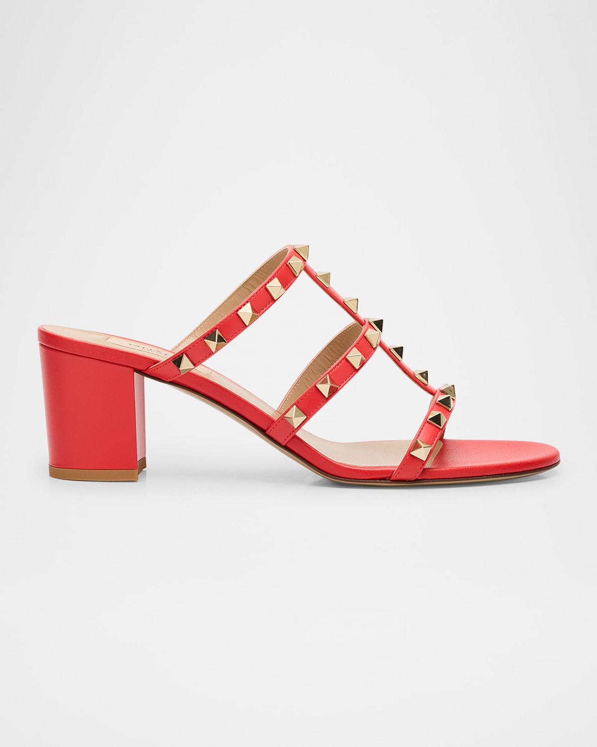 Valentino Garavani Rockstud Caged Block-heel Slide Sandals