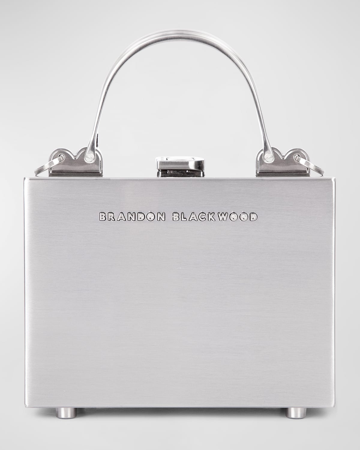 Brandon Blackwood Kendrick Mini Trunk Stainless Steel Top-handle Bag In Silver