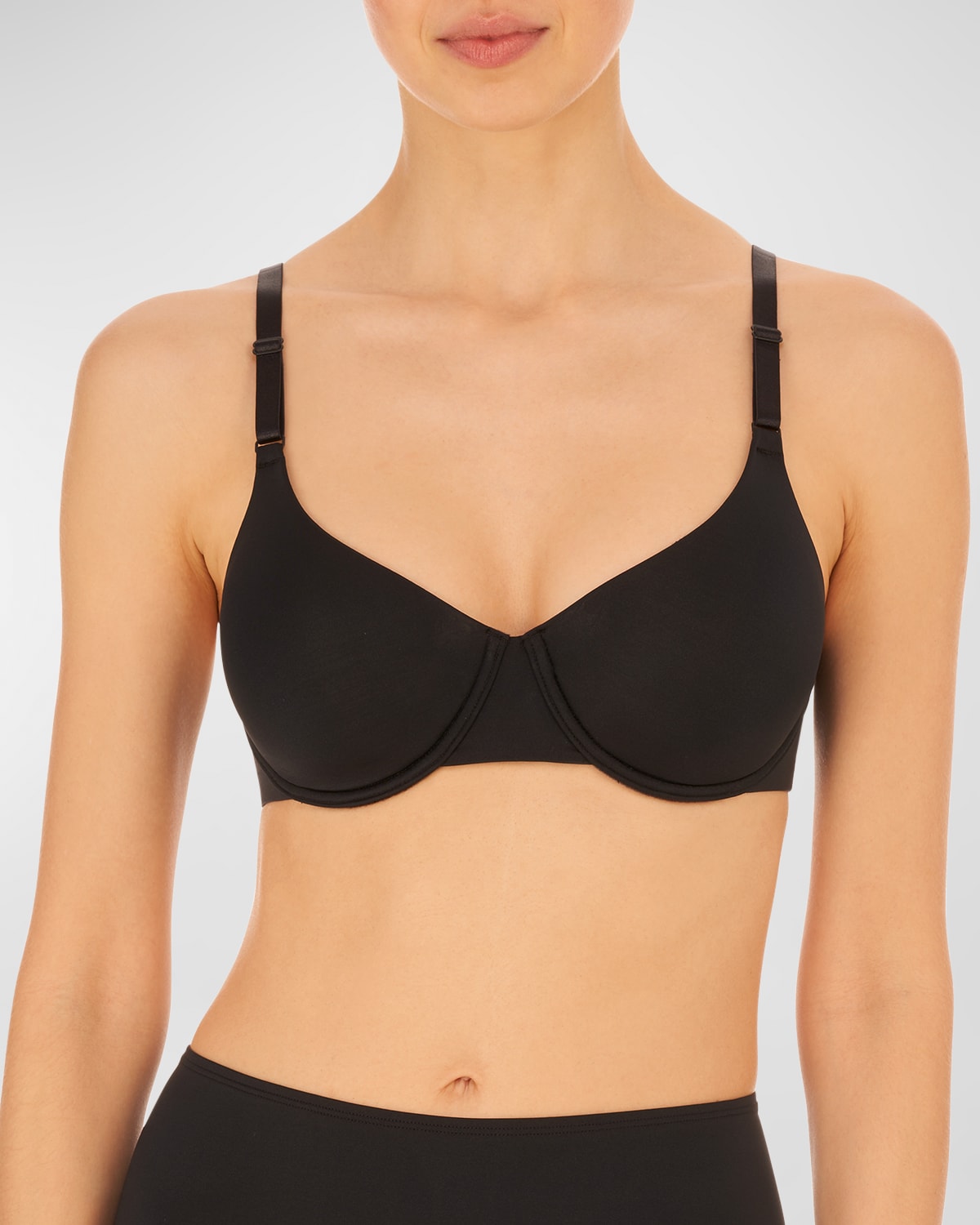 Shop Natori Underwire Full-cup Contour Bra In Black