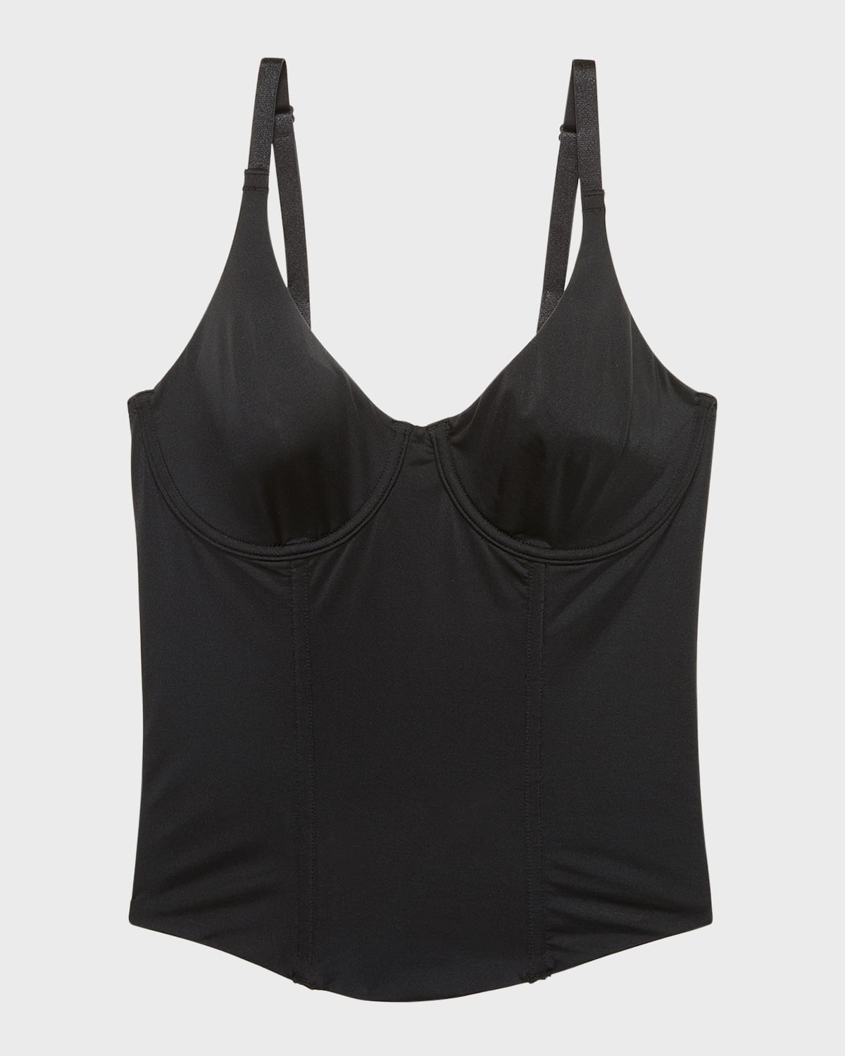 Shop Natori Liquid Full-coverage Bustier Tank Top In Black