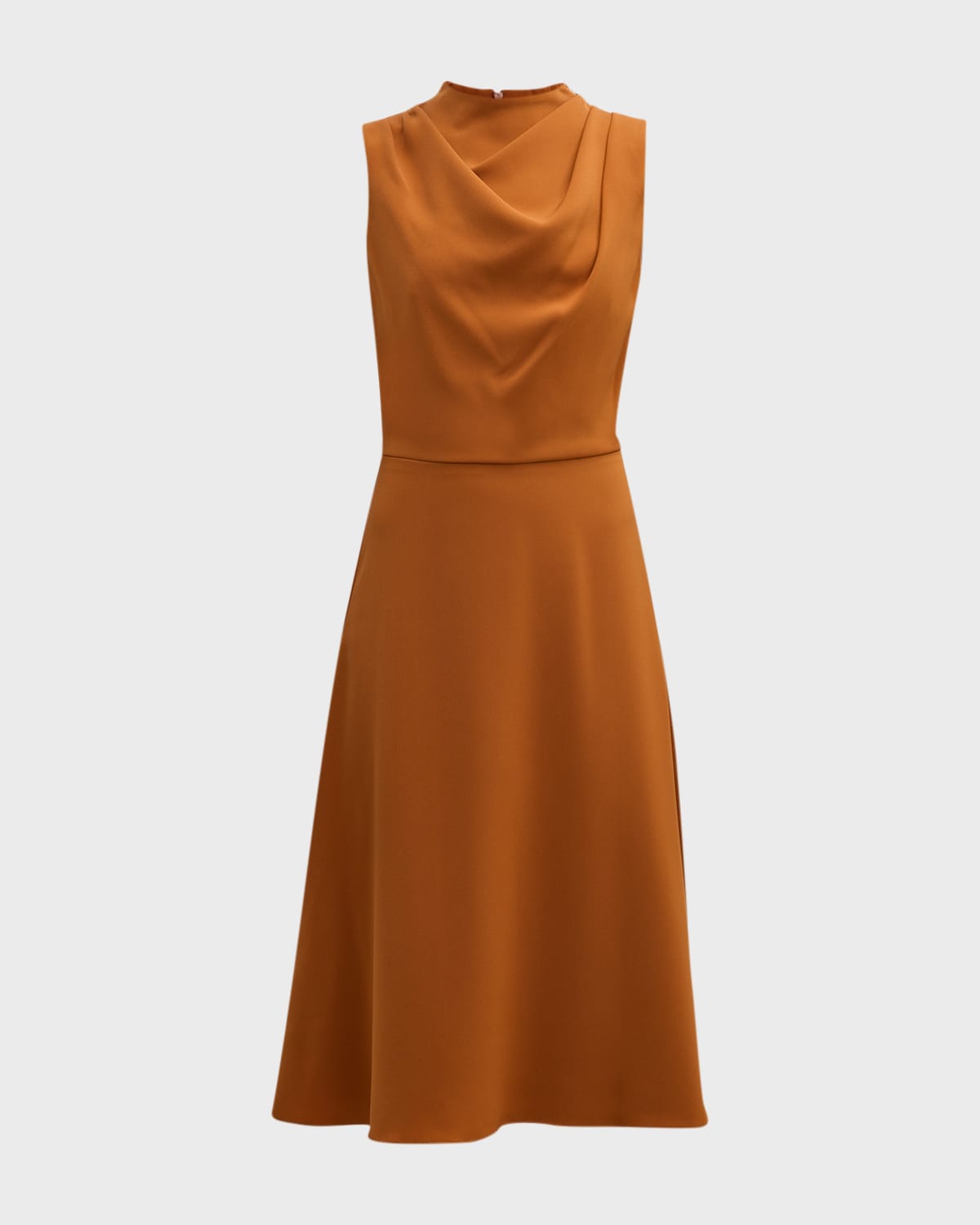 Cleo Sleeveless Mock-Neck Draped Midi Dress