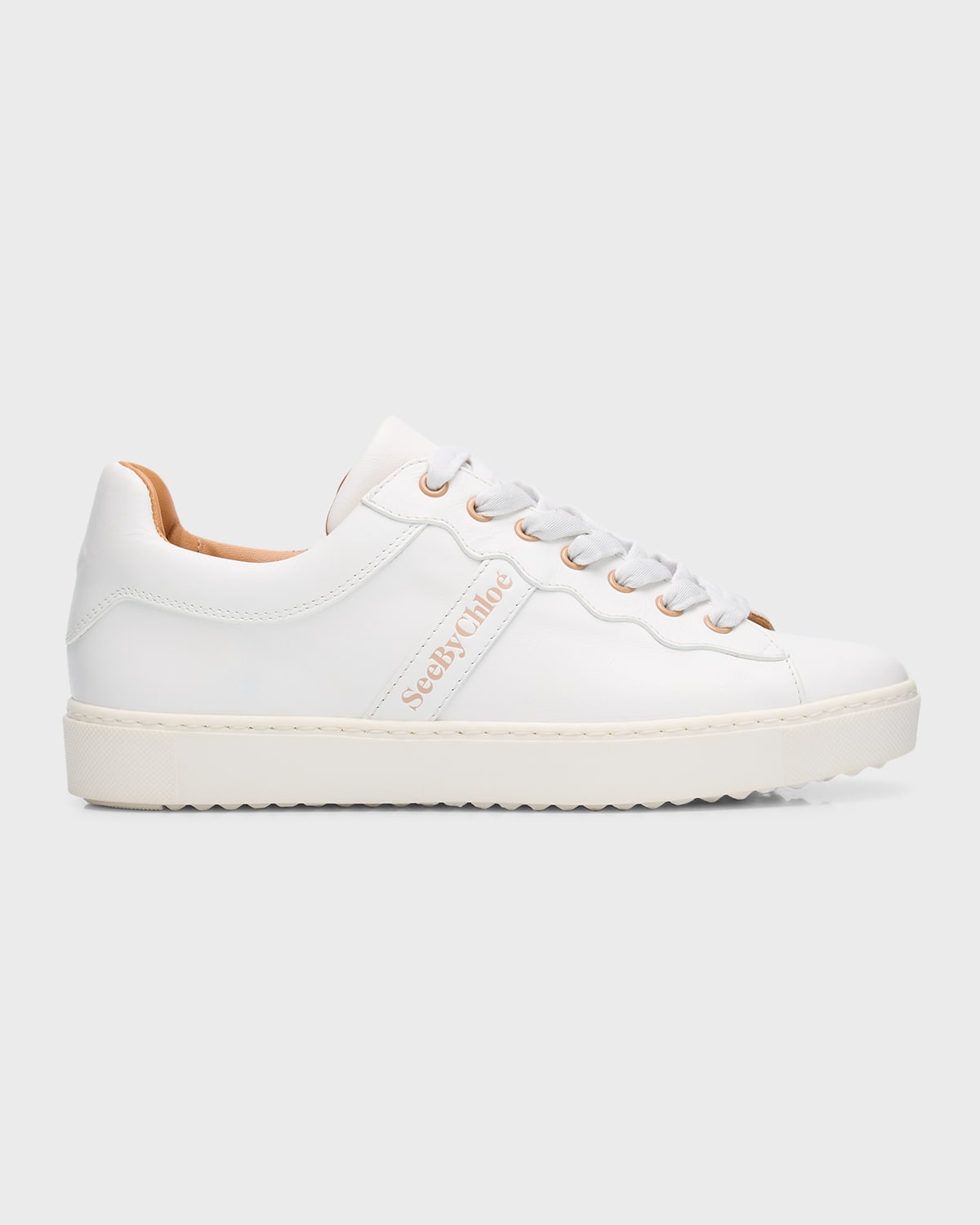 Shop See By Chloé Essie Leather Low-top Sneakers In White